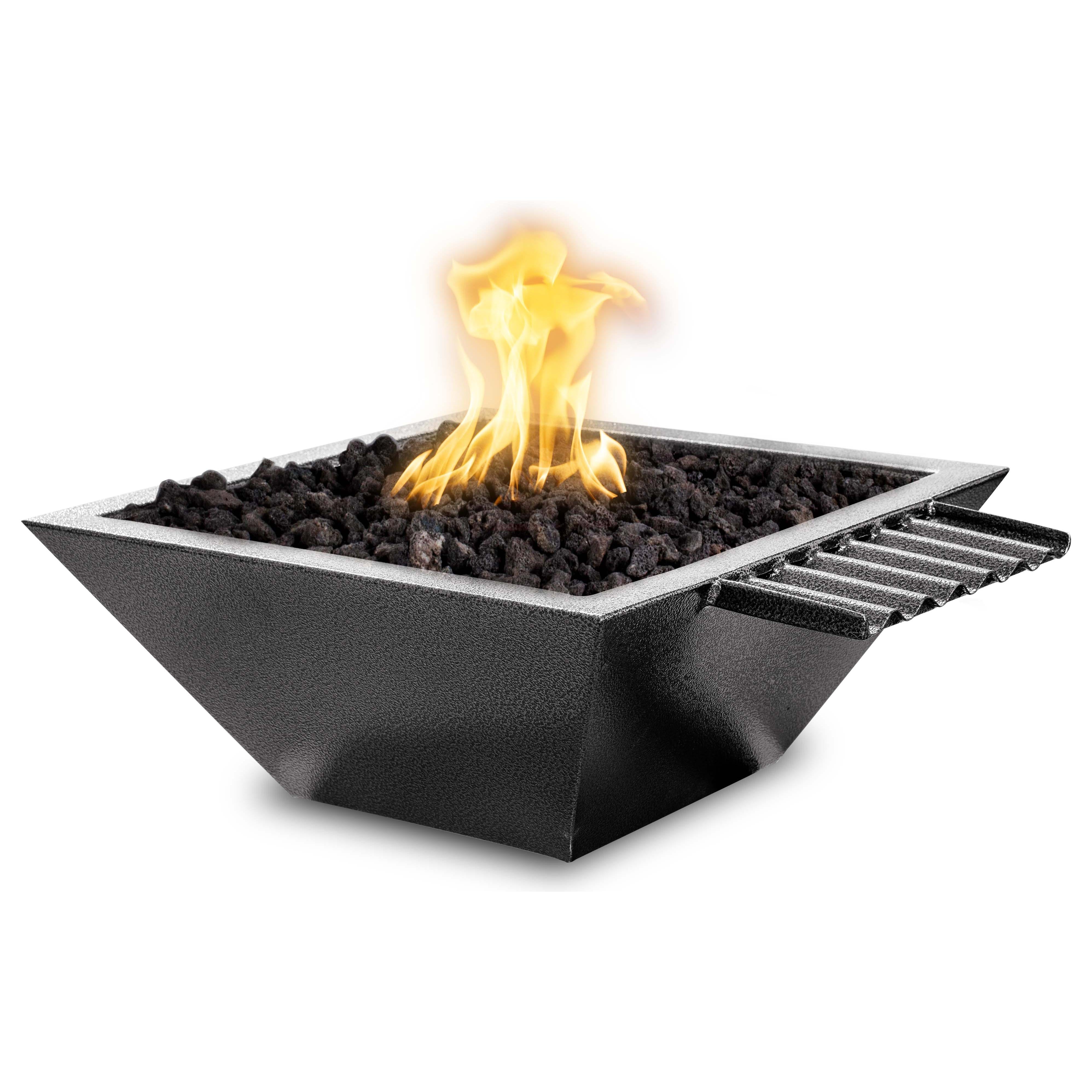 The Outdoor Plus Maya Powder Coated Metal Fire & Water Bowl - Wave Scupper