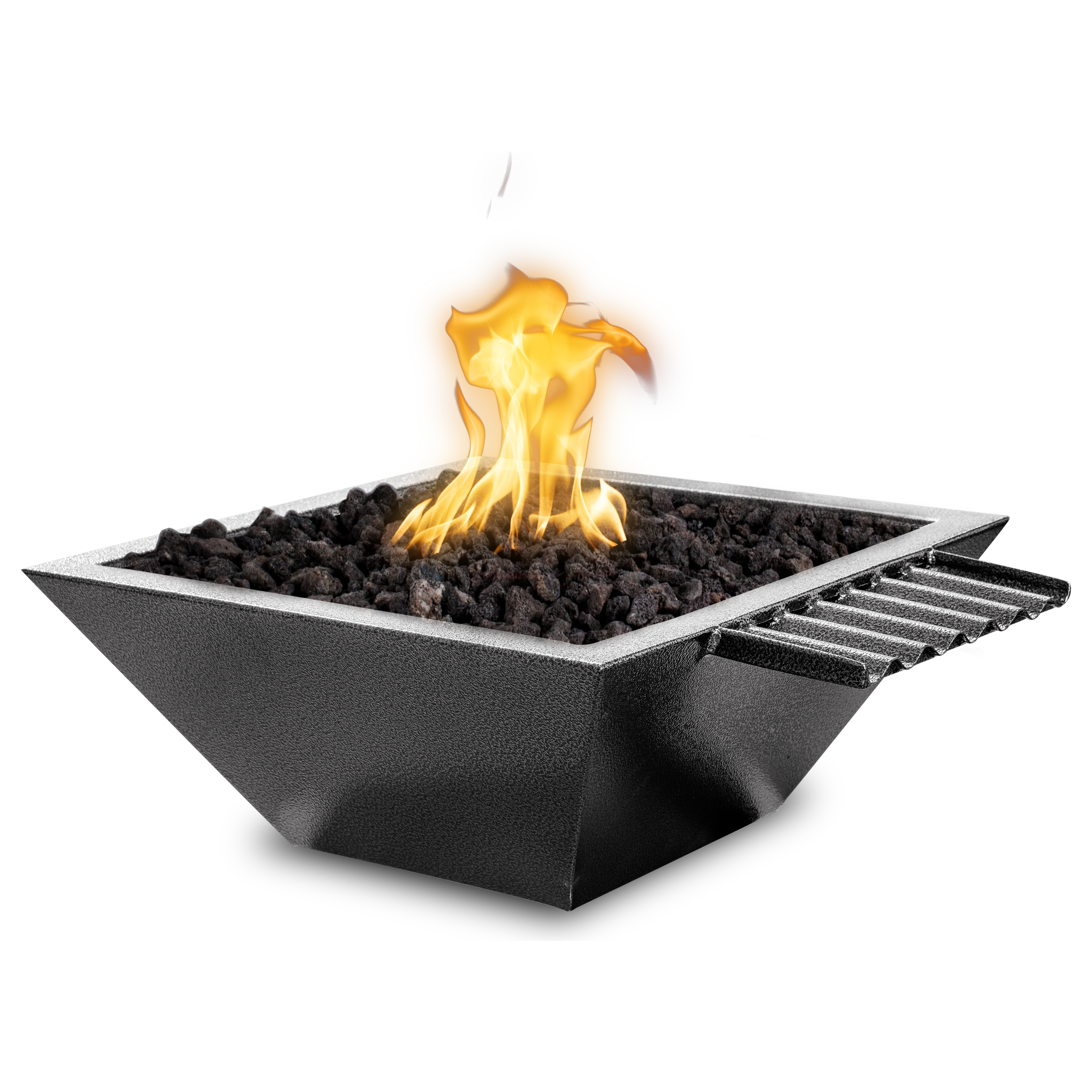 The Outdoor Plus Maya Powder Coated Metal Fire & Water Bowl - Wave Scupper
