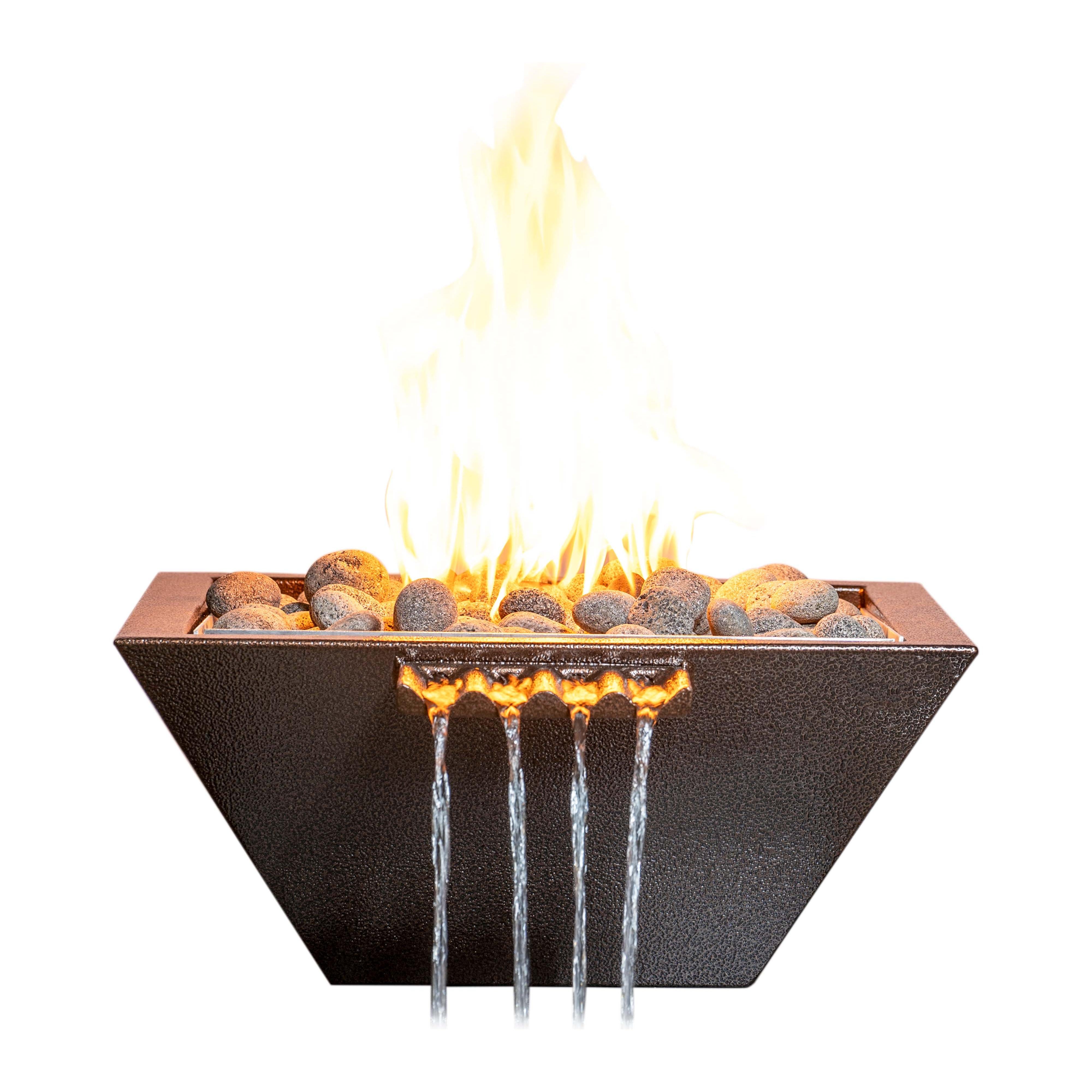 The Outdoor Plus Maya Powder Coated Metal Fire & Water Bowl - Wave Scupper