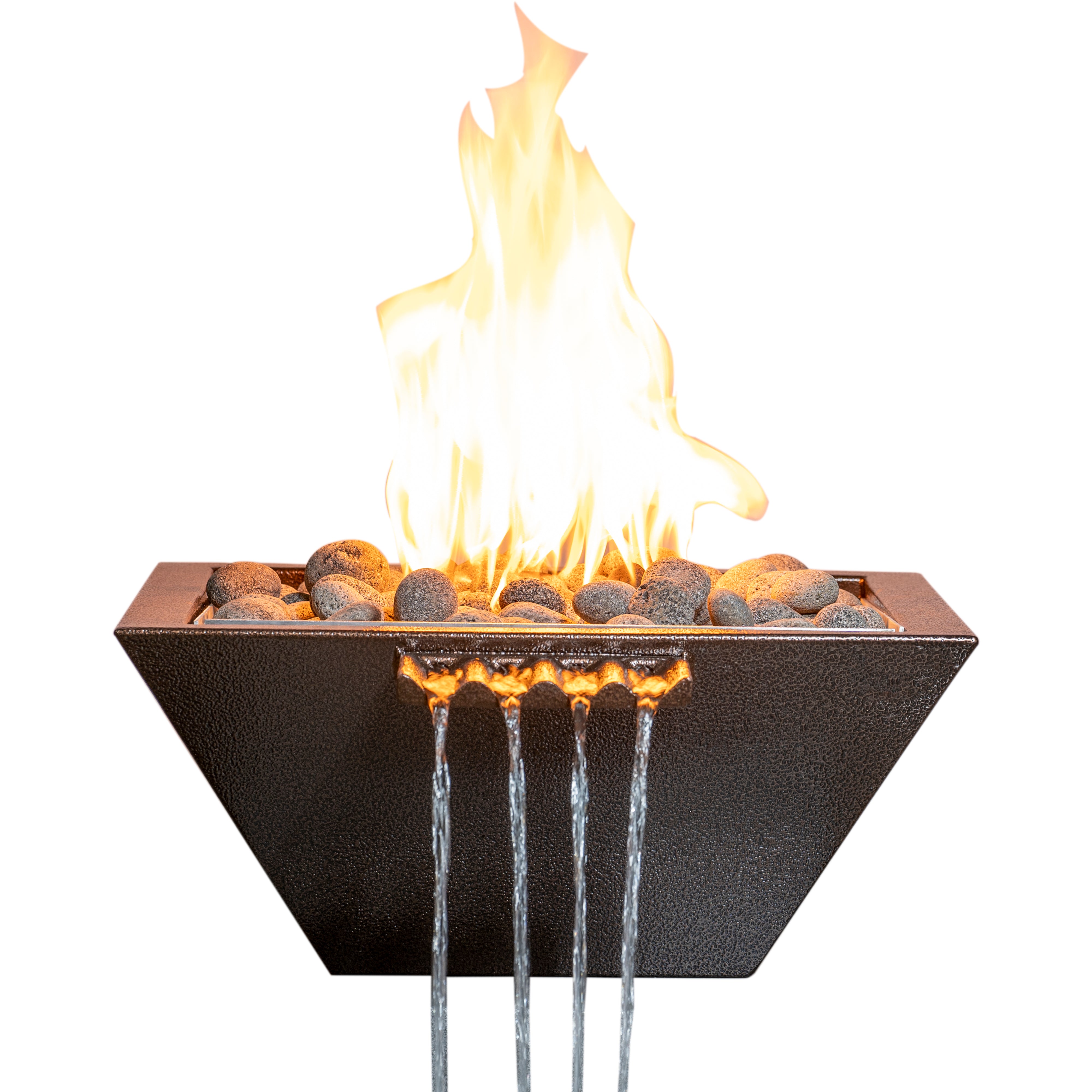The Outdoor Plus Maya Powder Coated Metal Fire & Water Bowl - Wave Scupper