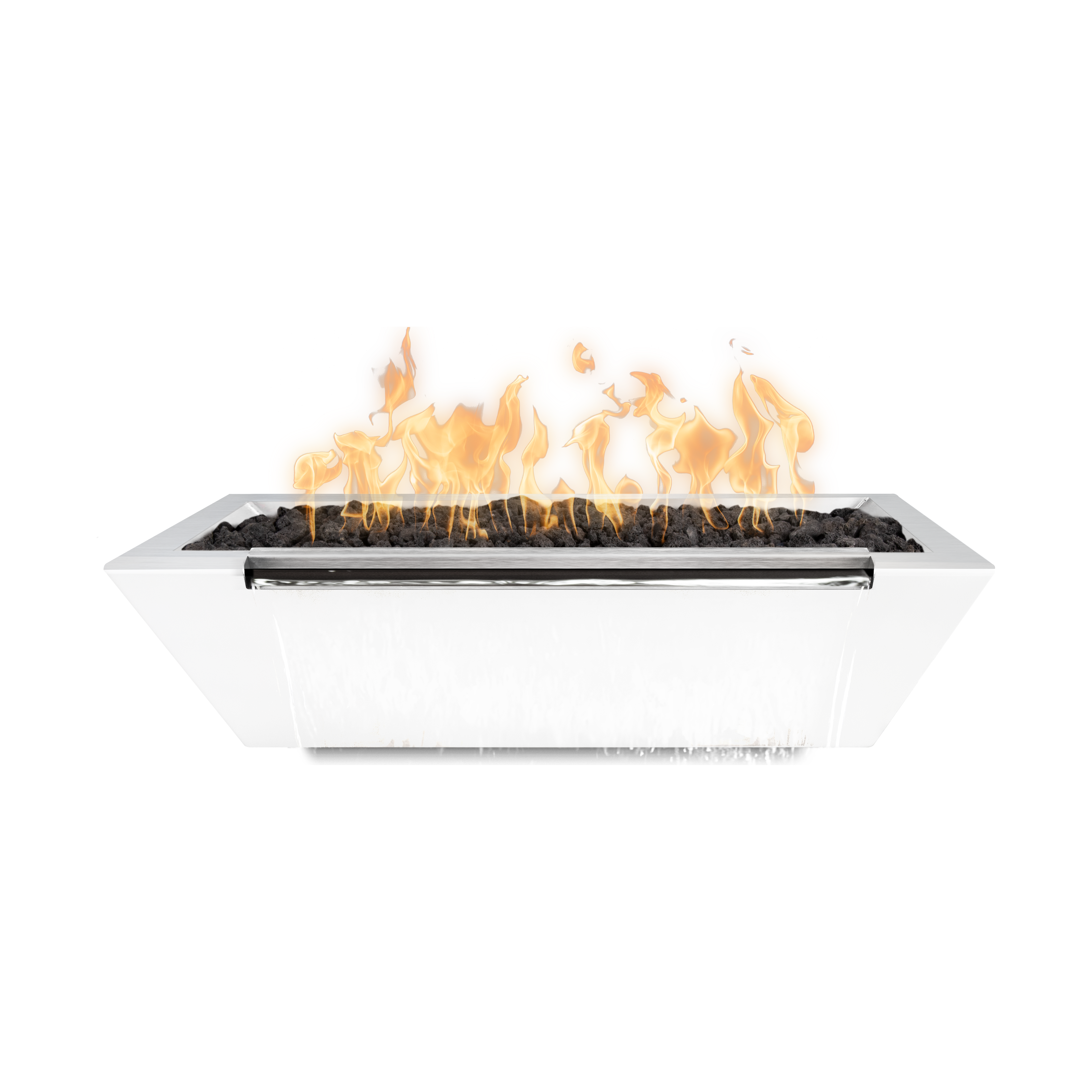 The Outdoor Plus Maya Linear GFRC Concrete Fire & Water Bowl