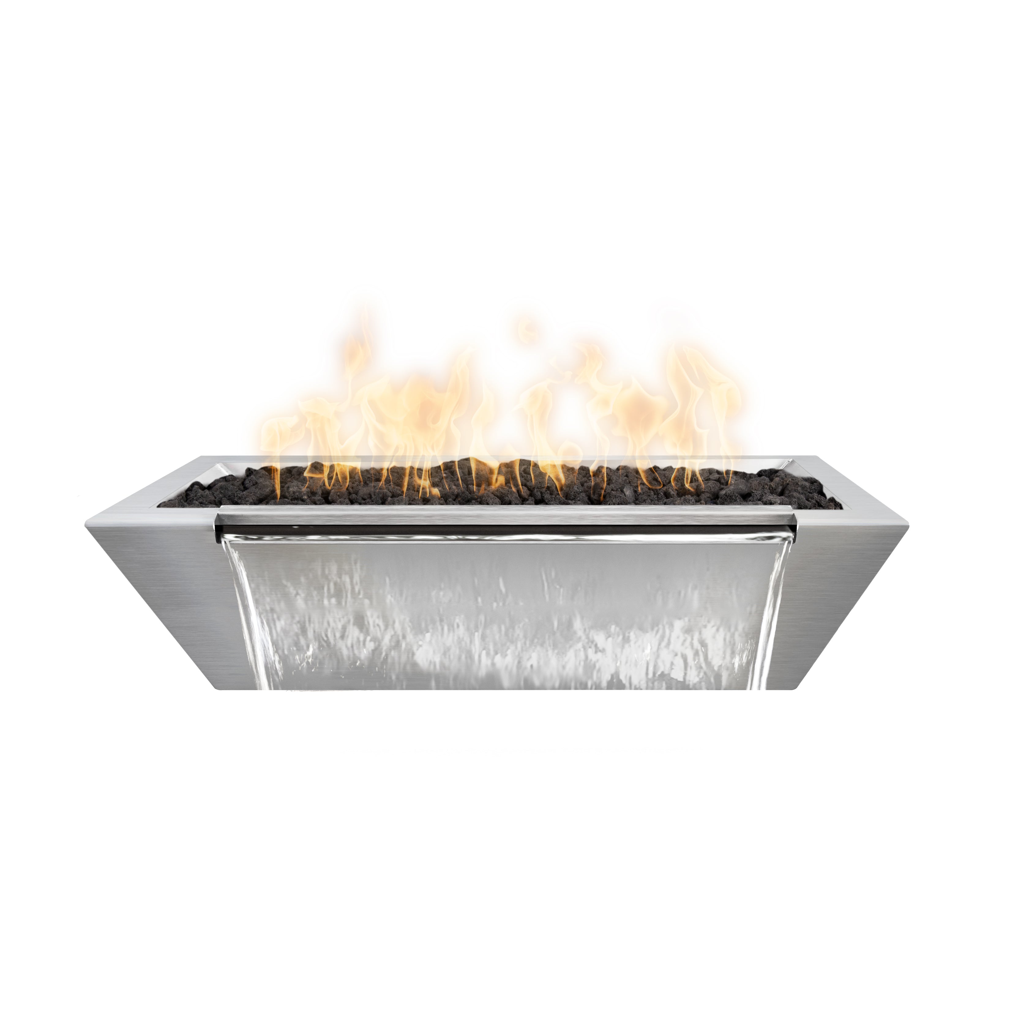 The Outdoor Plus Maya Linear GFRC Concrete Fire & Water Bowl