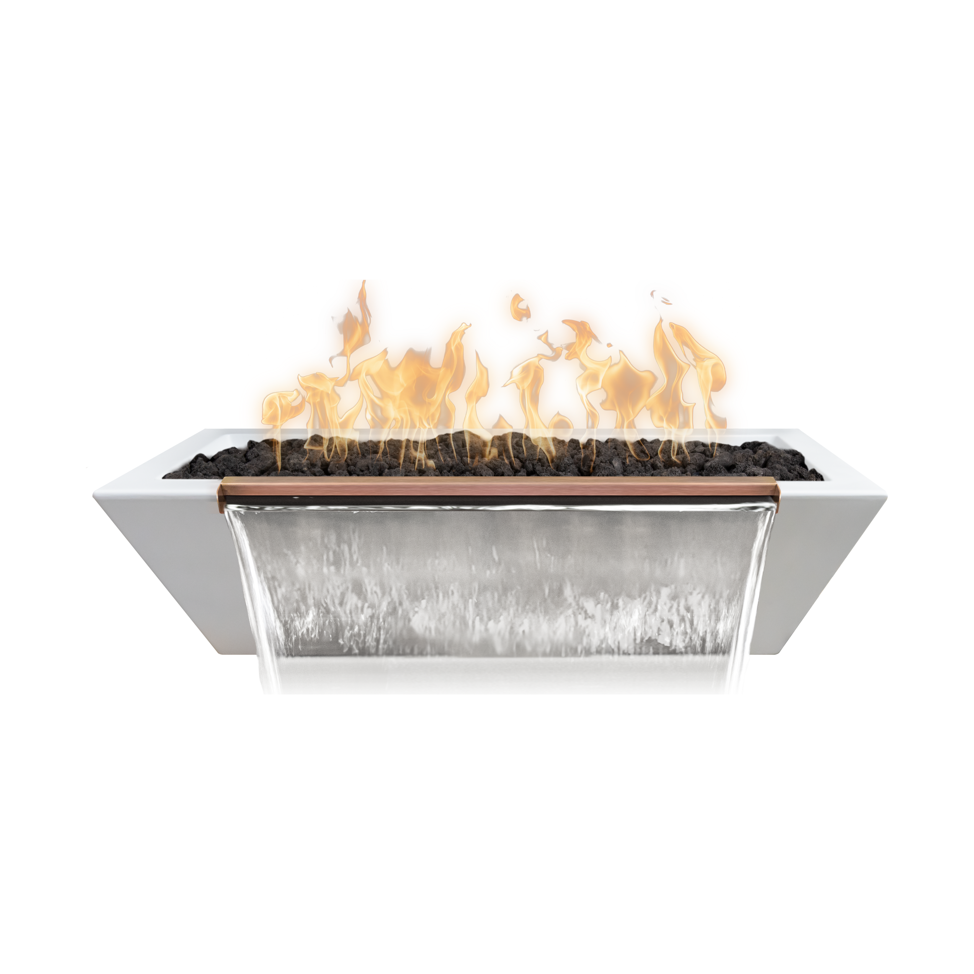The Outdoor Plus Maya Linear GFRC Concrete Fire & Water Bowl
