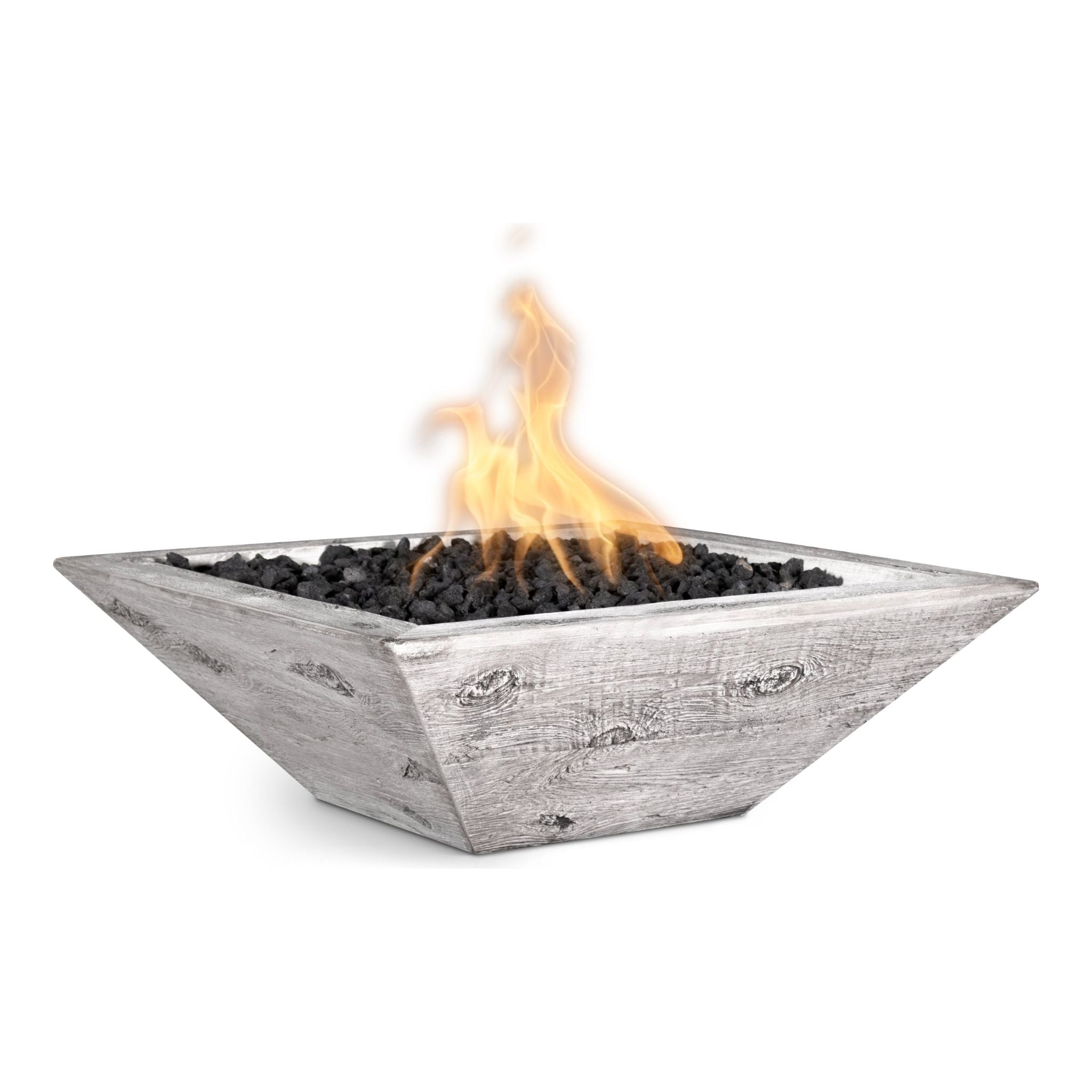The Outdoor Plus Maya Wood Grain Concrete Fire Bowl