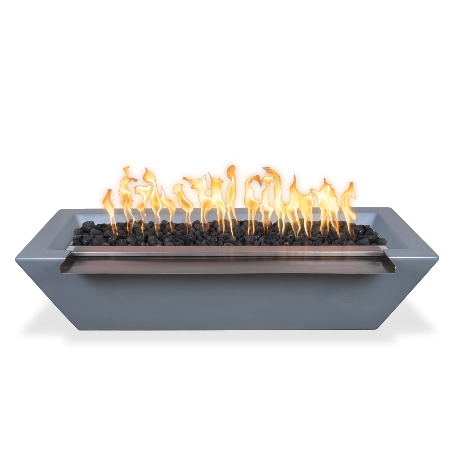 The Outdoor Plus Maya Linear GFRC Concrete Fire & Water Bowl