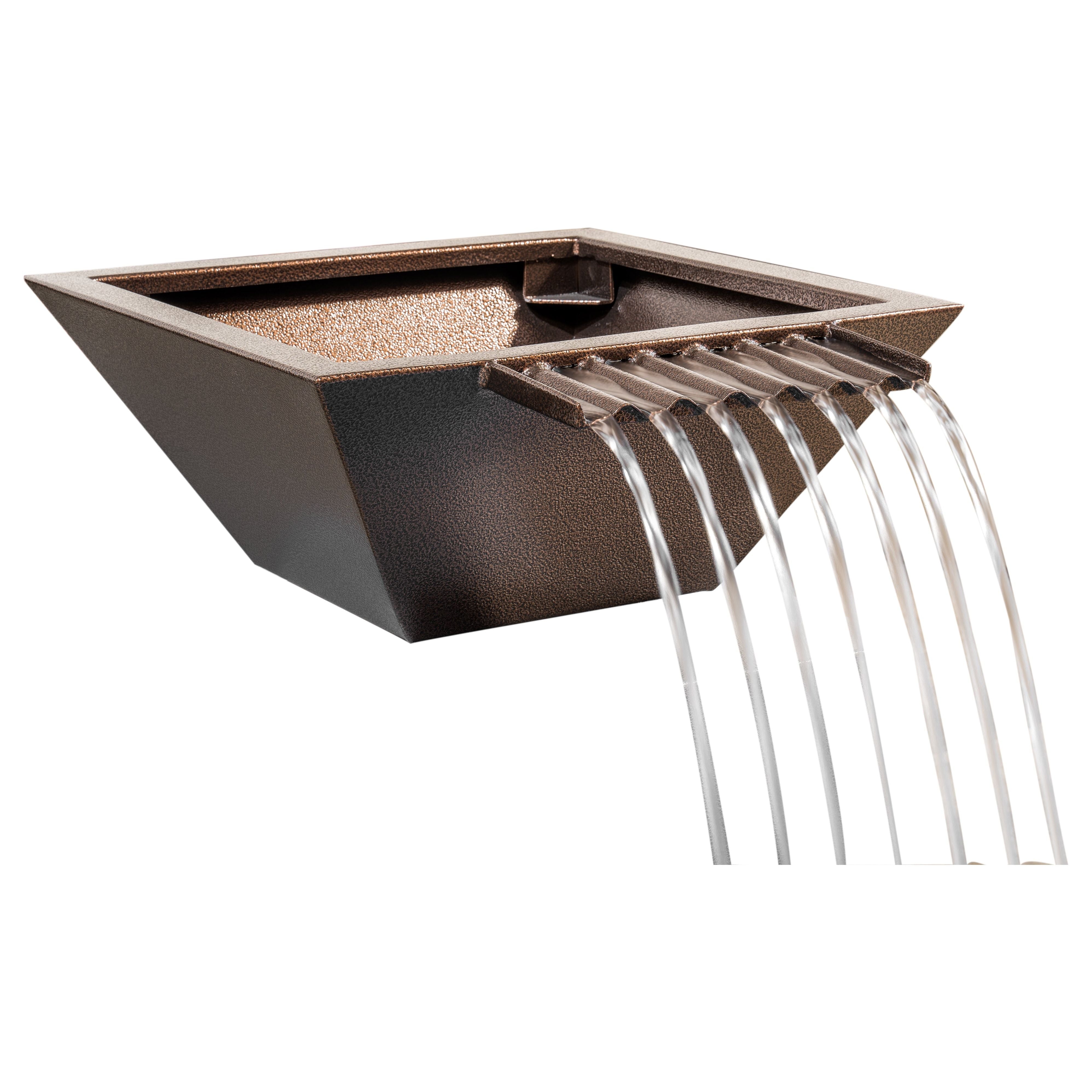The Outdoor Plus Maya Powder Coated Metal Fire & Water Bowl - Wave Scupper
