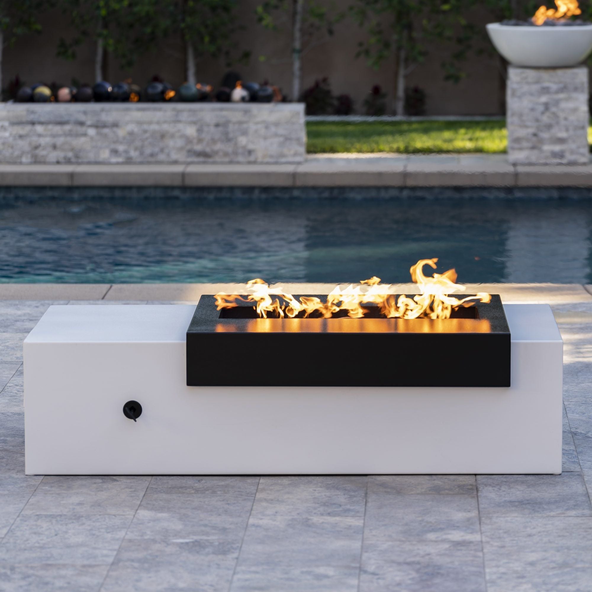 The Outdoor Plus Moonstone Black & White Metal Powder Coat Fire Pit