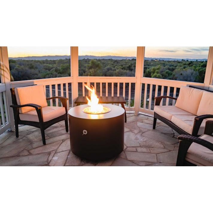 The Outdoor Plus Beverly Round Metal Powder Coat Fire Pit