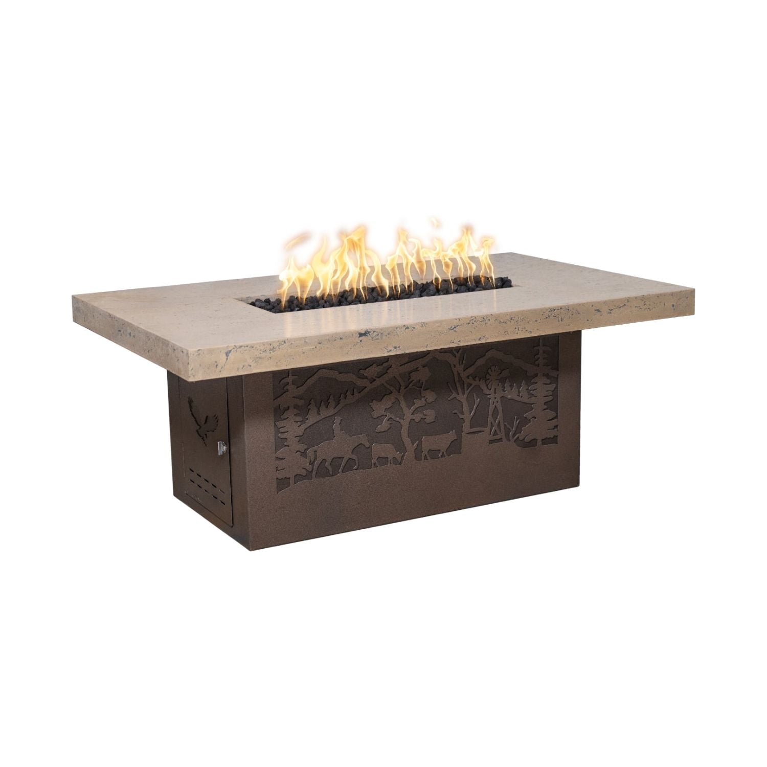 The Outdoor Plus Outback Rectangle Concrete & Steel Fire Pit