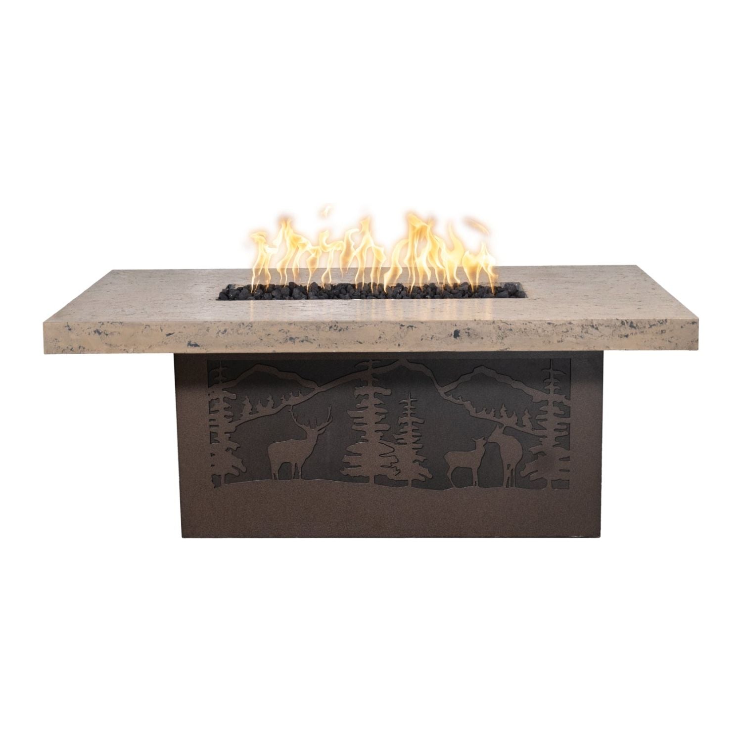 The Outdoor Plus Outback Rectangle Concrete & Steel Fire Pit