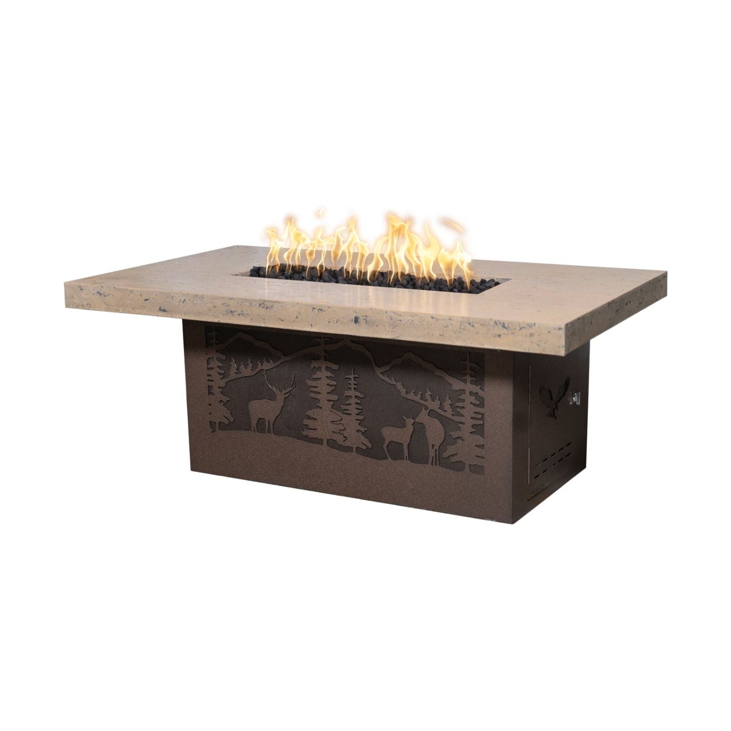 The Outdoor Plus Outback Rectangle Concrete & Steel Fire Pit