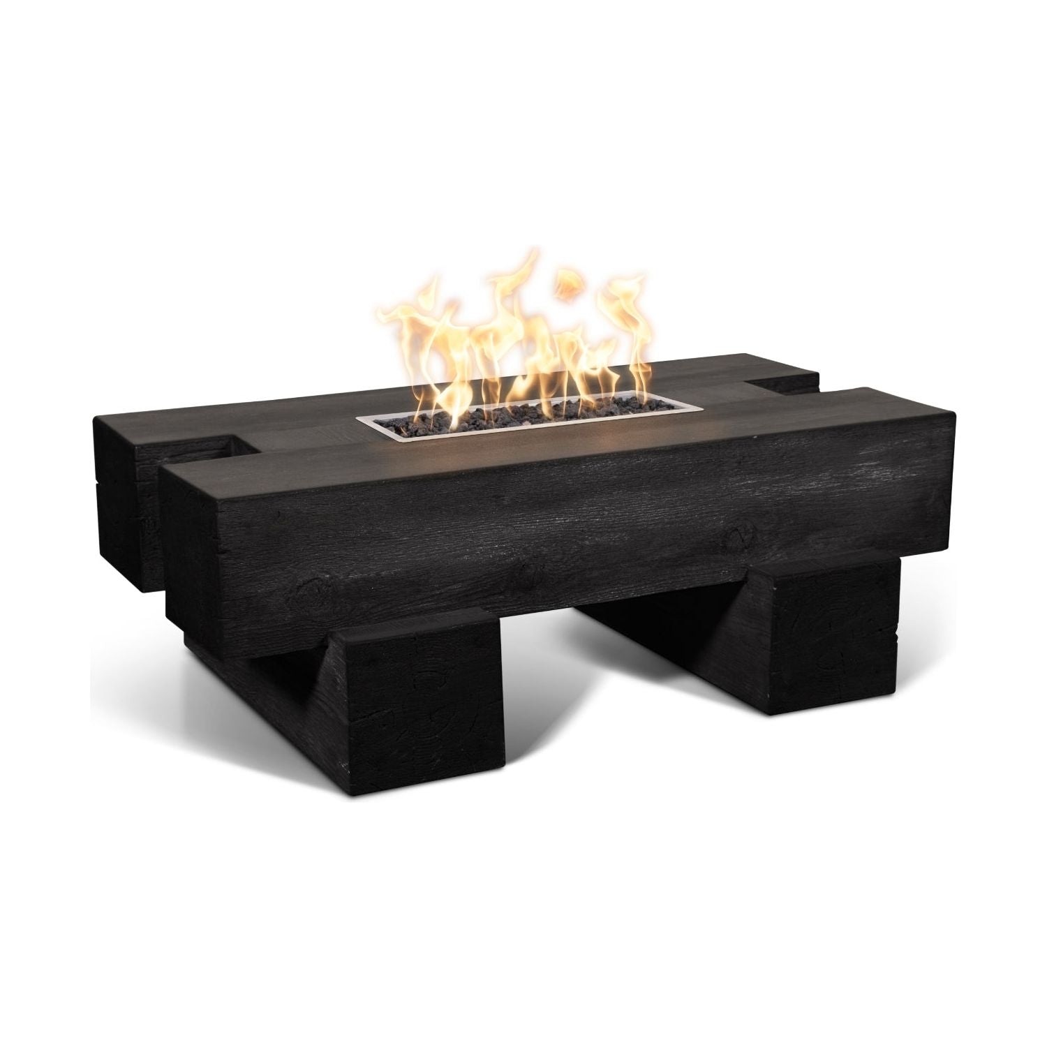 The Outdoor Plus Palo Wood Grain GFRC Concrete Fire Pit