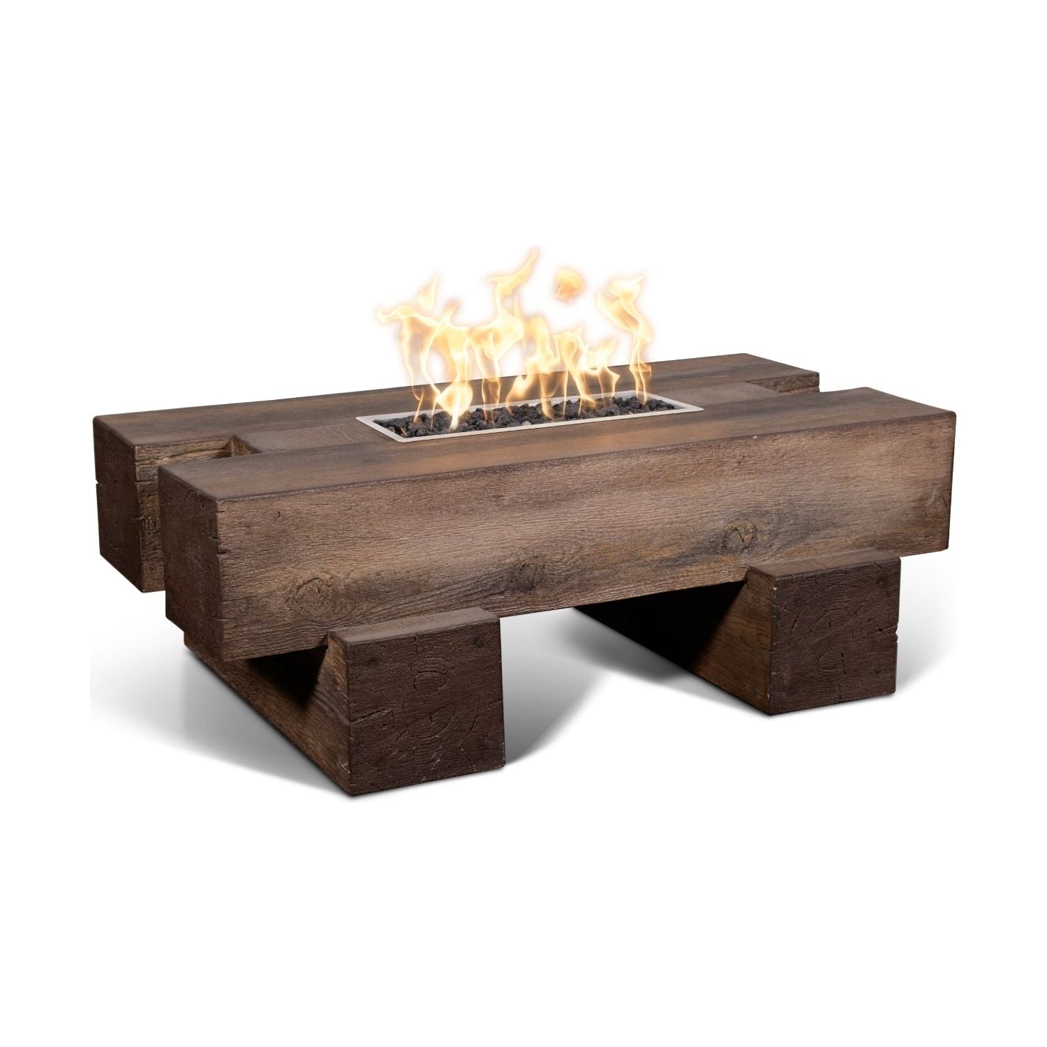 The Outdoor Plus Palo Wood Grain GFRC Concrete Fire Pit