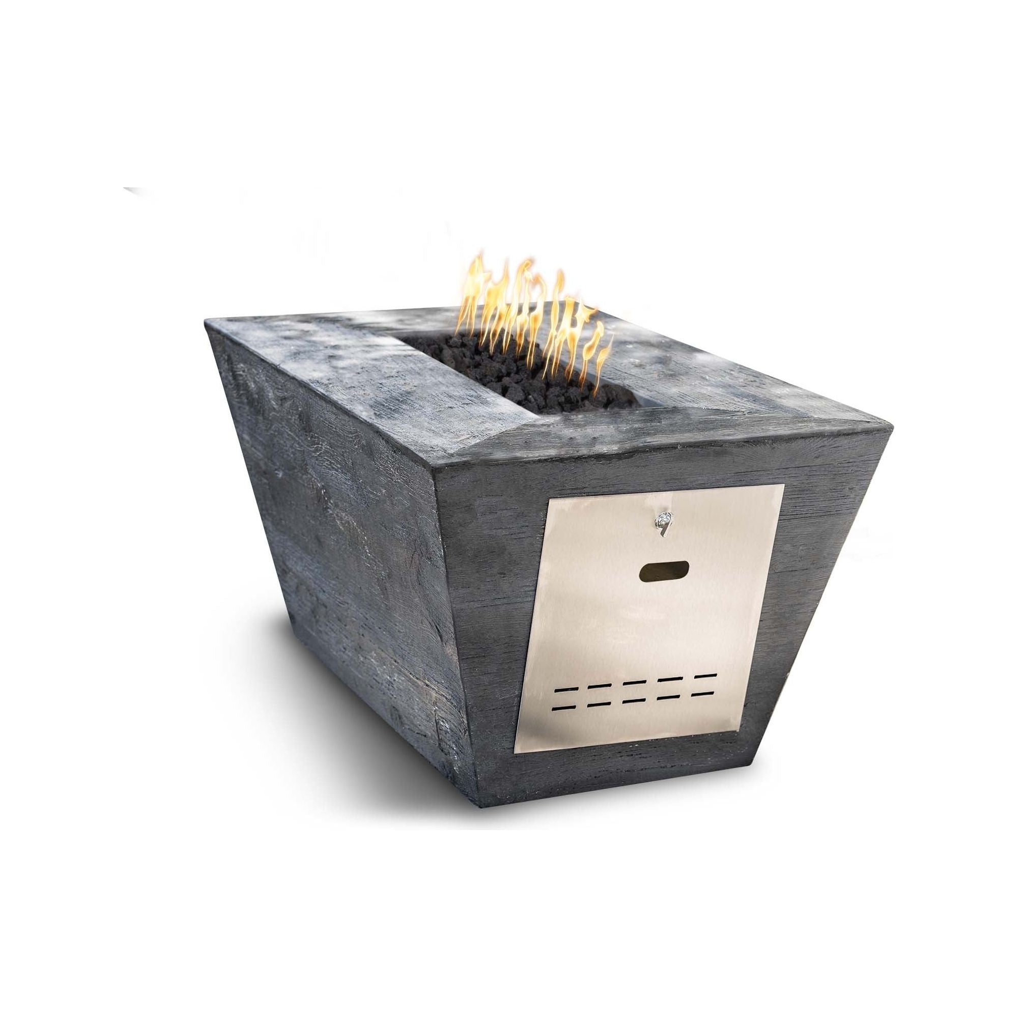 The Outdoor Plus Plymouth Rectangular Wood Grain Fire Pit