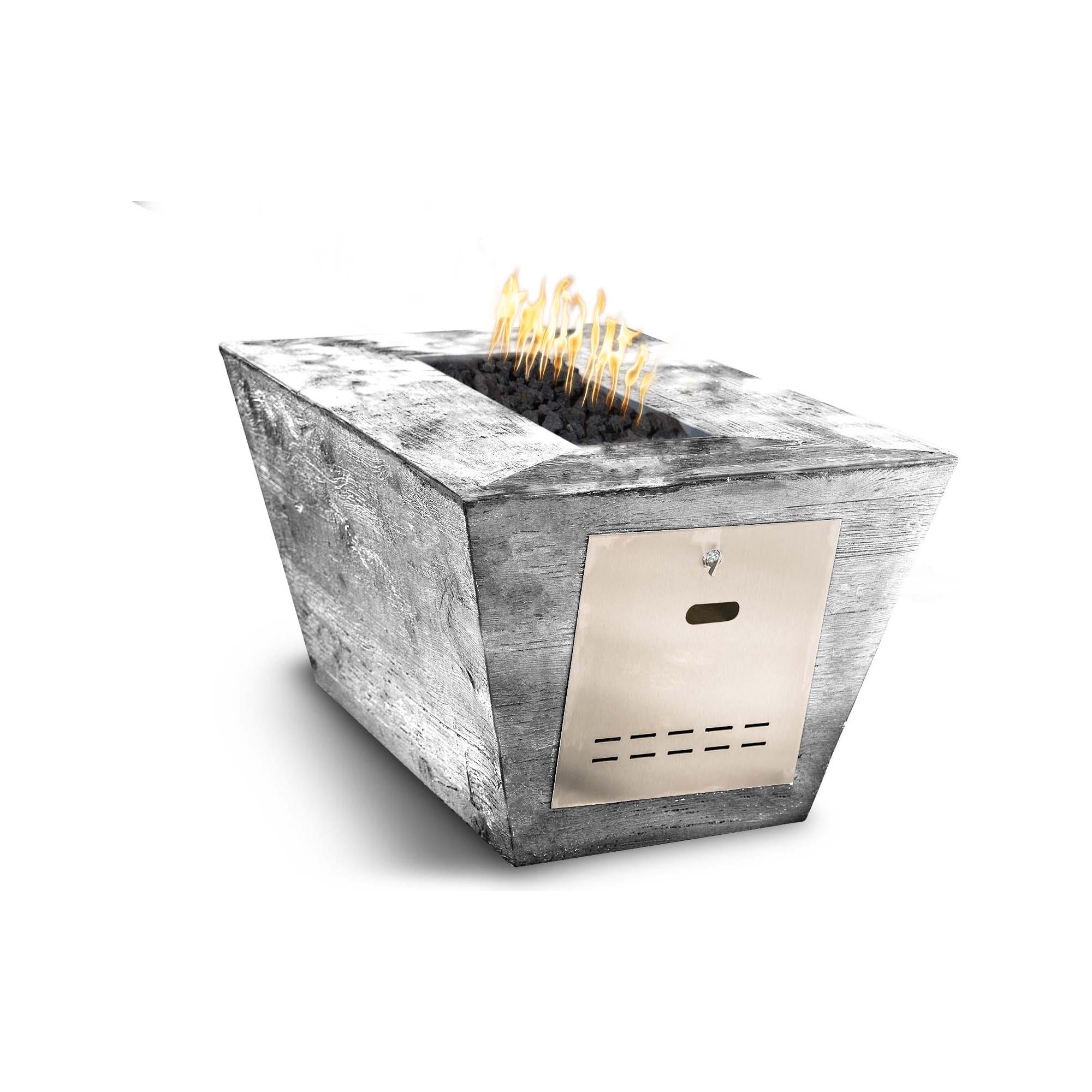 The Outdoor Plus Plymouth Rectangular Wood Grain Fire Pit