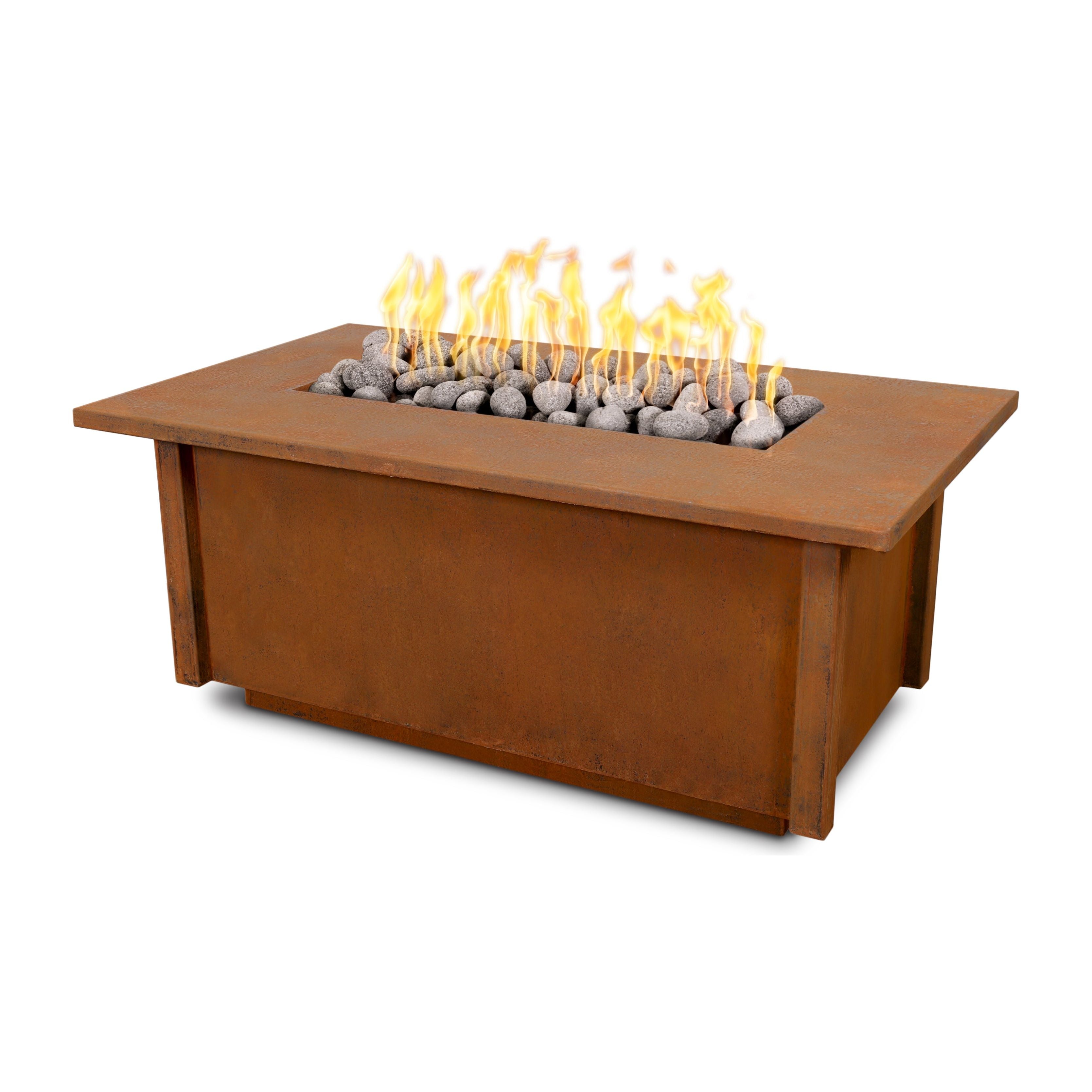 The Outdoor Plus Salinas Rectangular Metal Fire Table