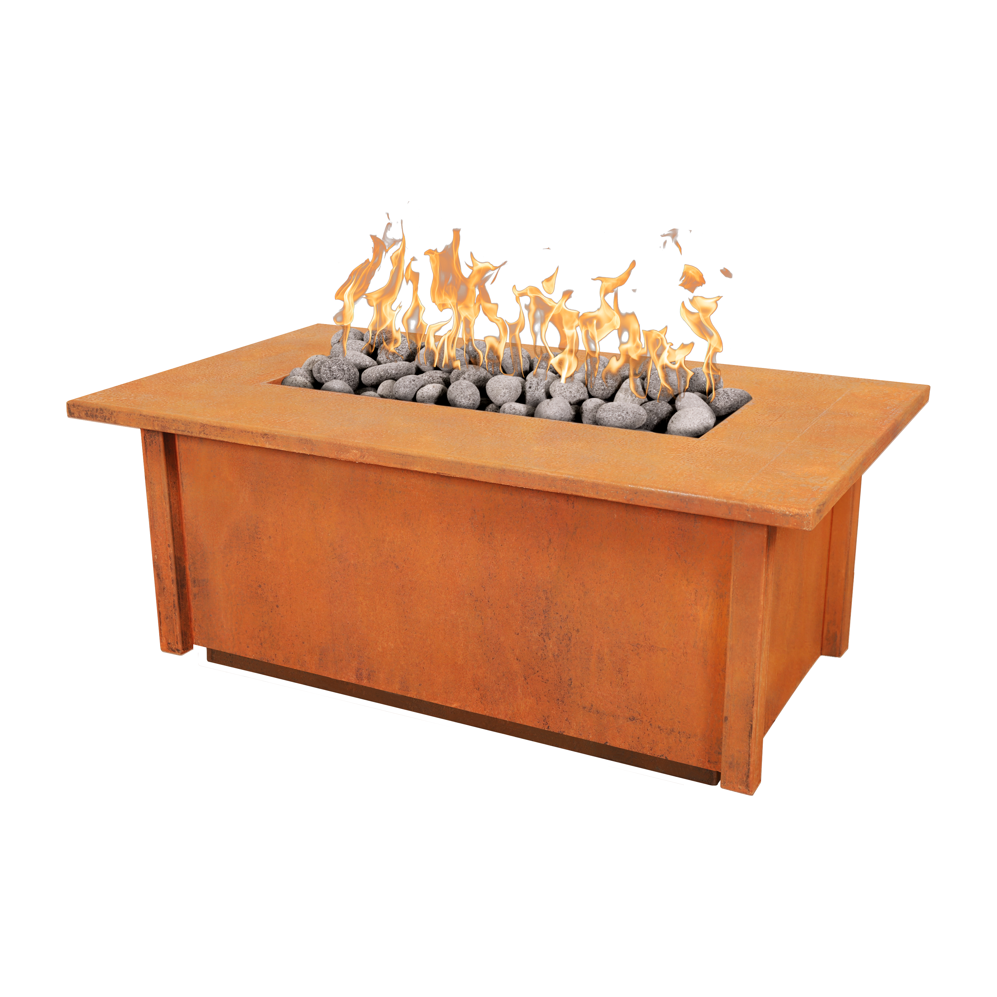 The Outdoor Plus Salinas Rectangular Metal Fire Table