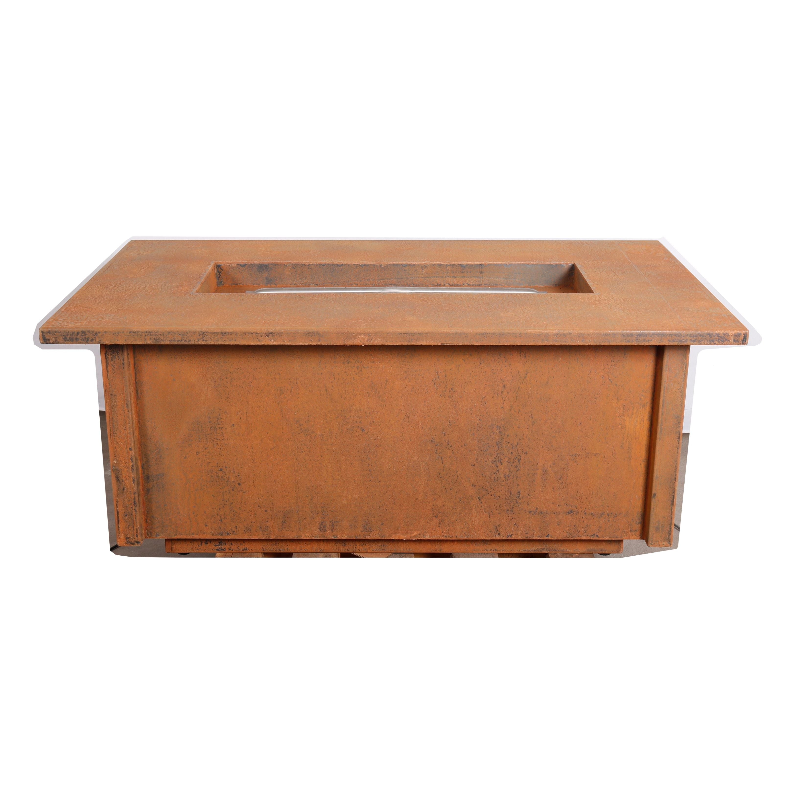 The Outdoor Plus Salinas Rectangular Metal Fire Table