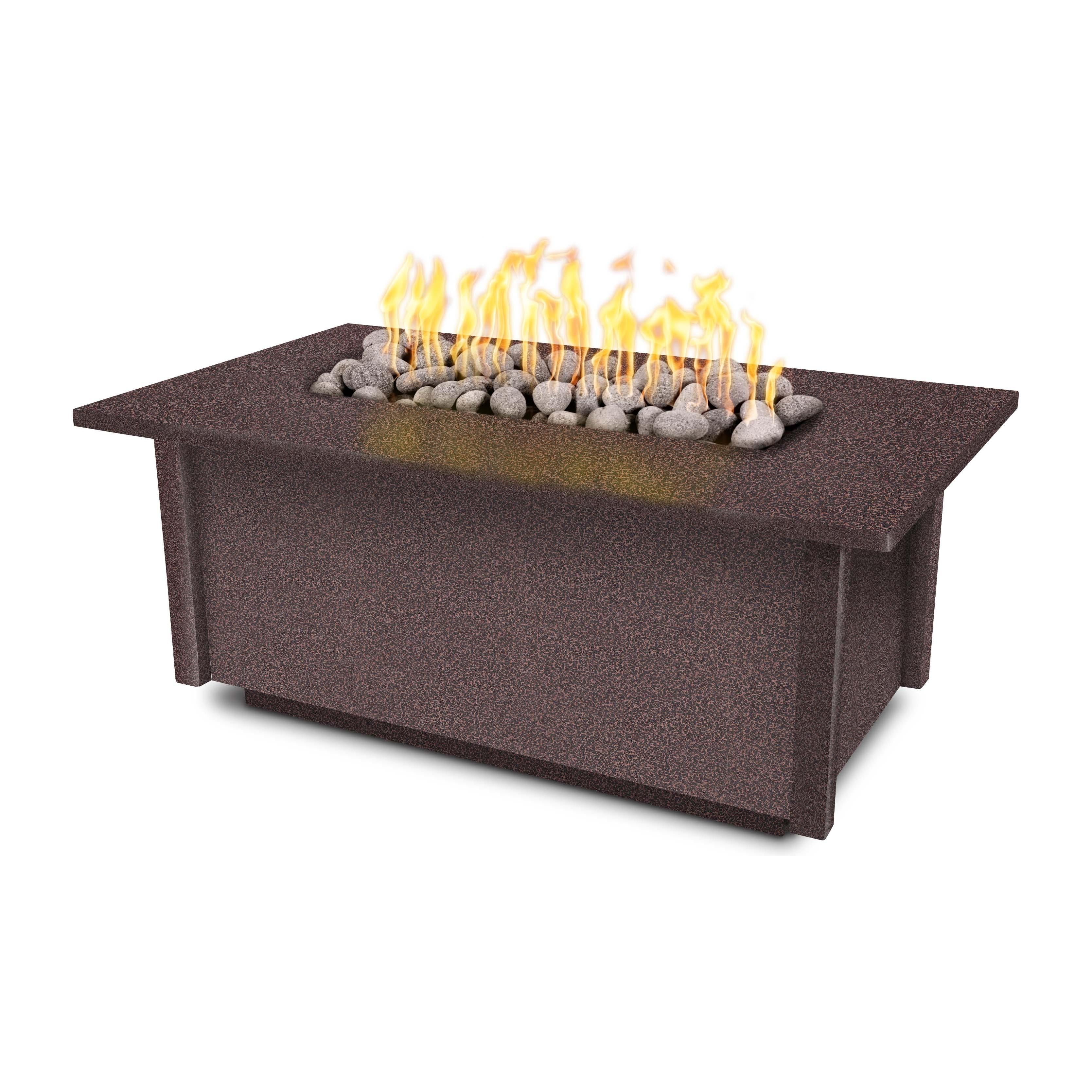 The Outdoor Plus Salinas Rectangular Metal Powder Coat Fire Table