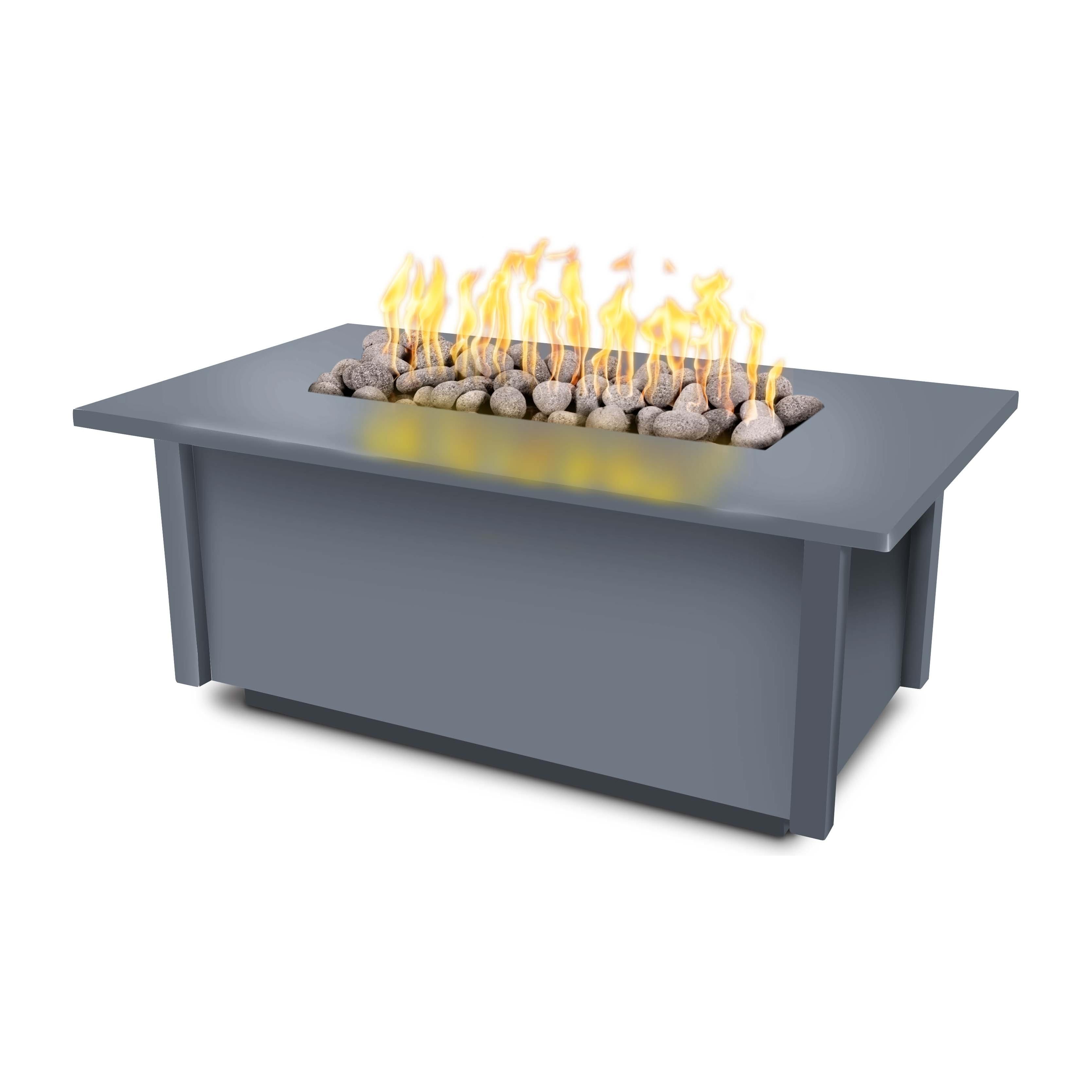 The Outdoor Plus Salinas Rectangular Metal Powder Coat Fire Table