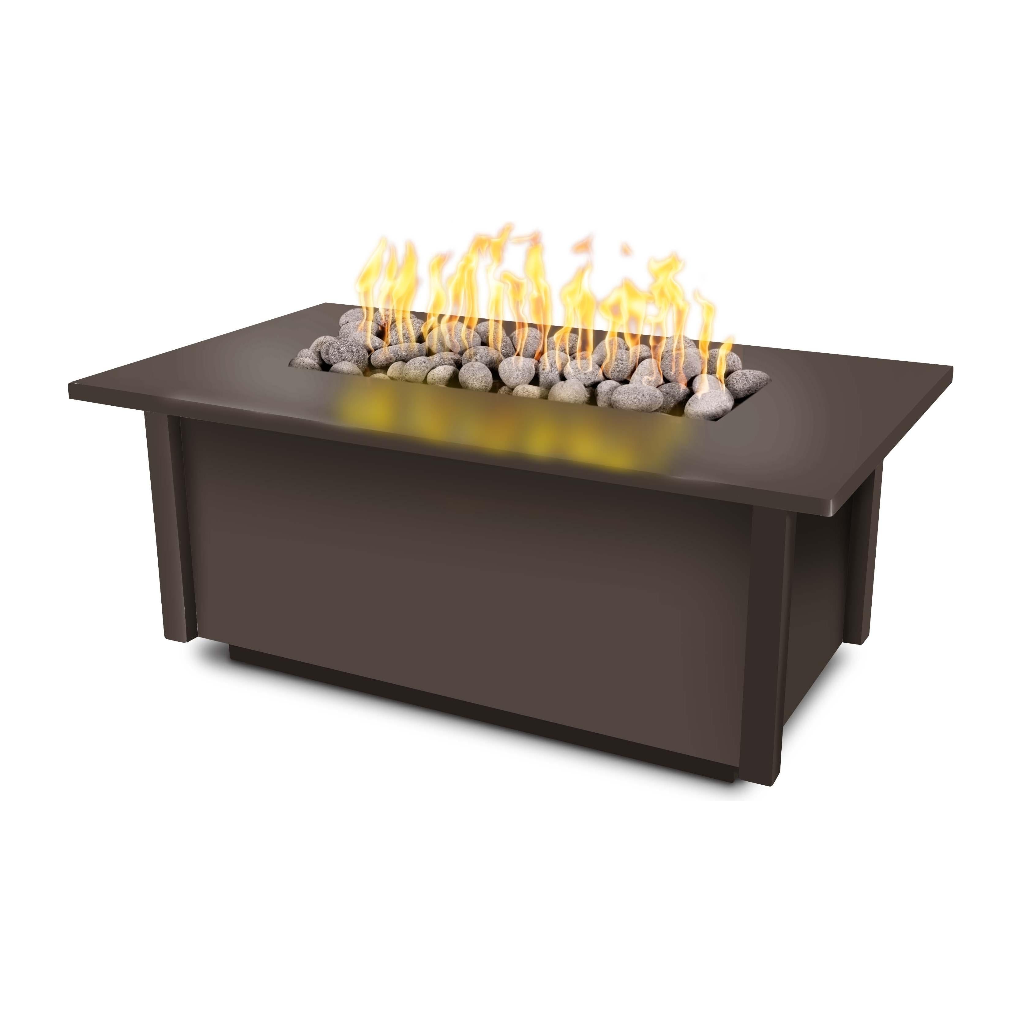The Outdoor Plus Salinas Rectangular Metal Powder Coat Fire Table
