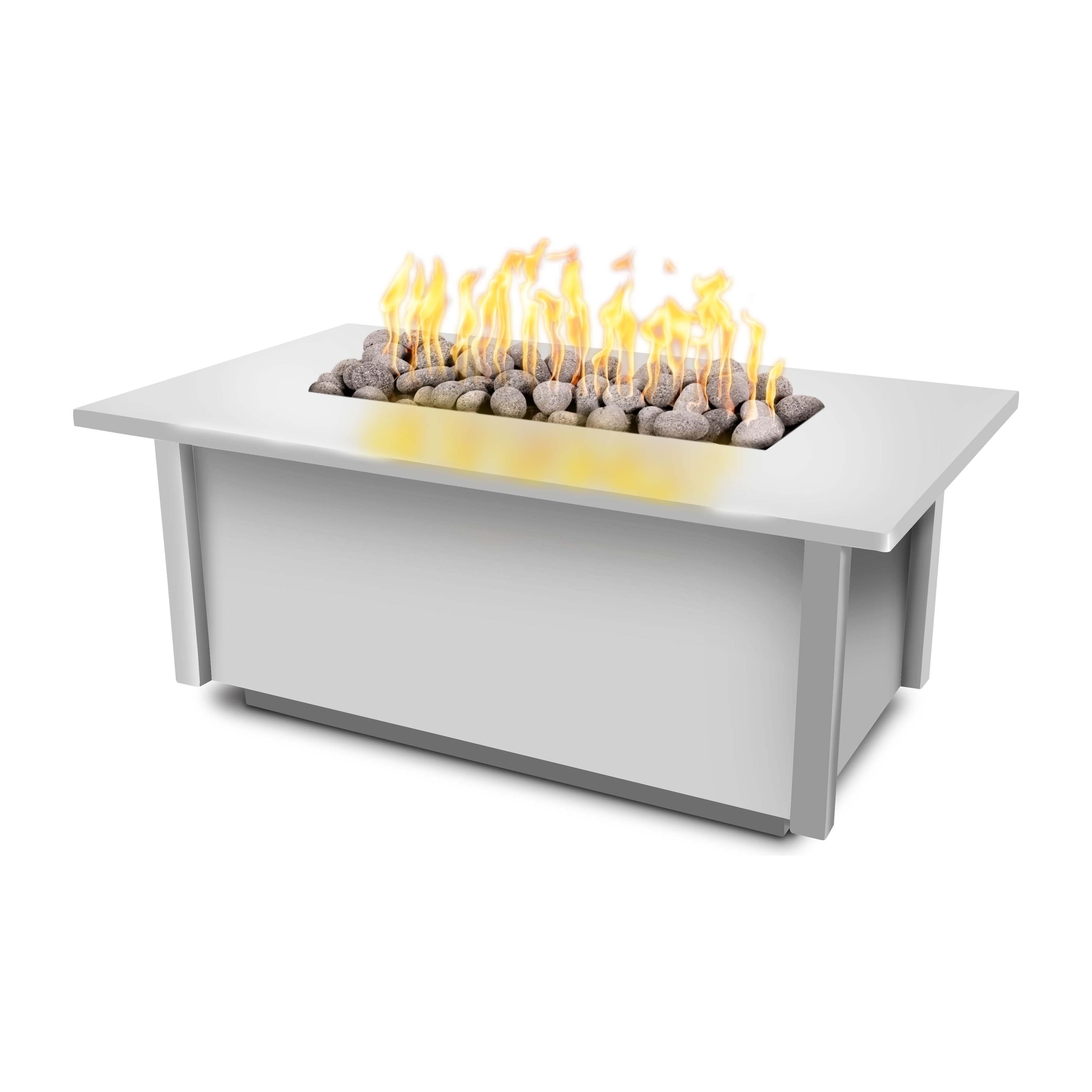 The Outdoor Plus Salinas Rectangular Metal Powder Coat Fire Table