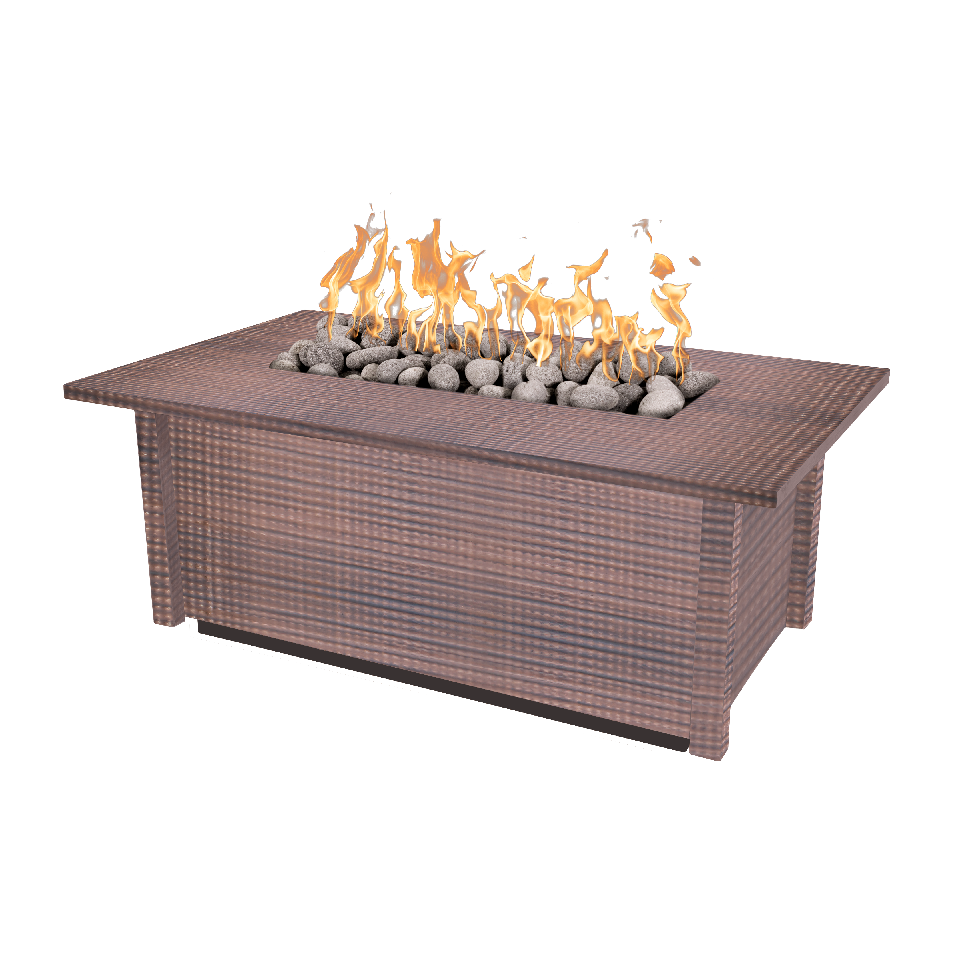 The Outdoor Plus Salinas Rectangular Metal Fire Table