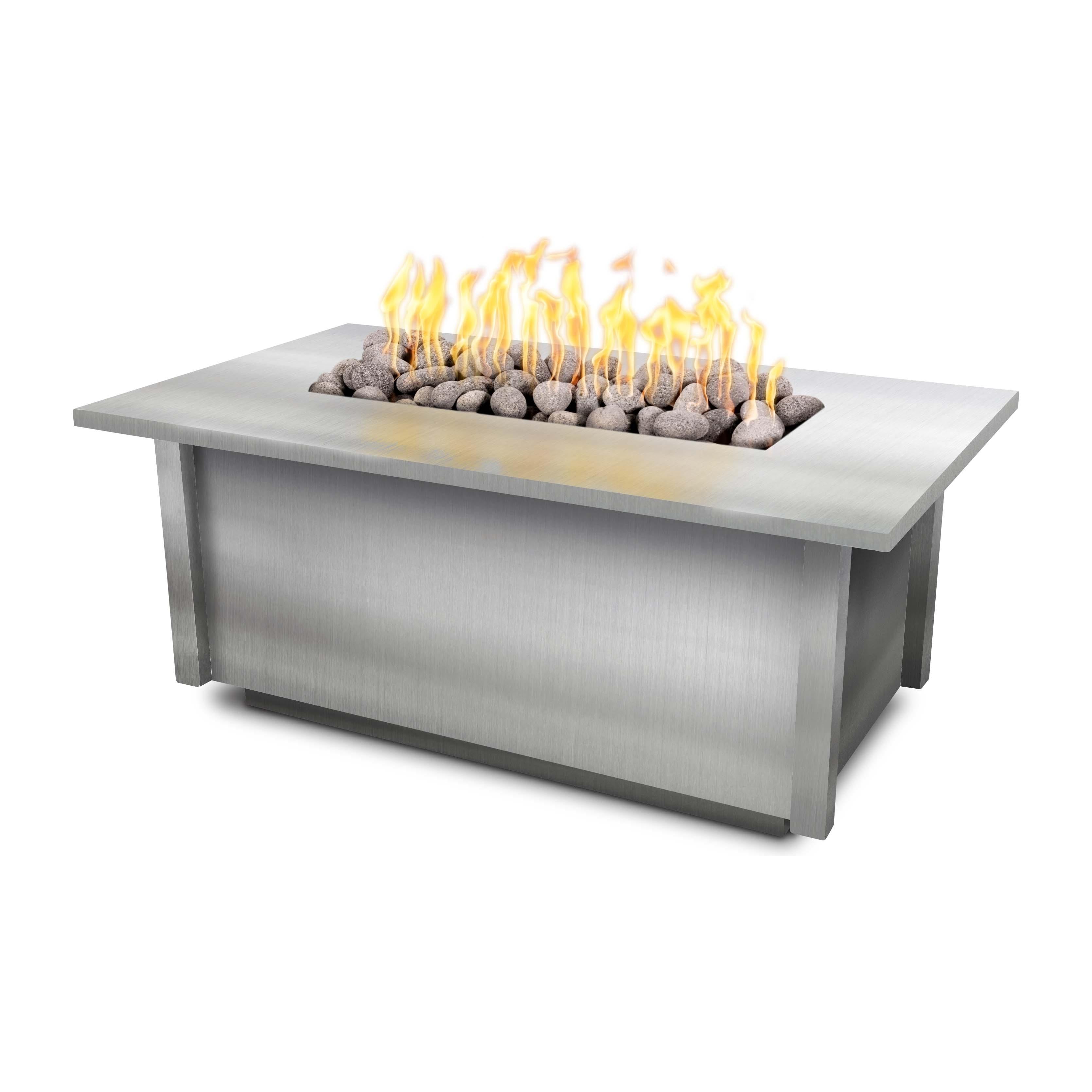 The Outdoor Plus Salinas Rectangular Metal Fire Table