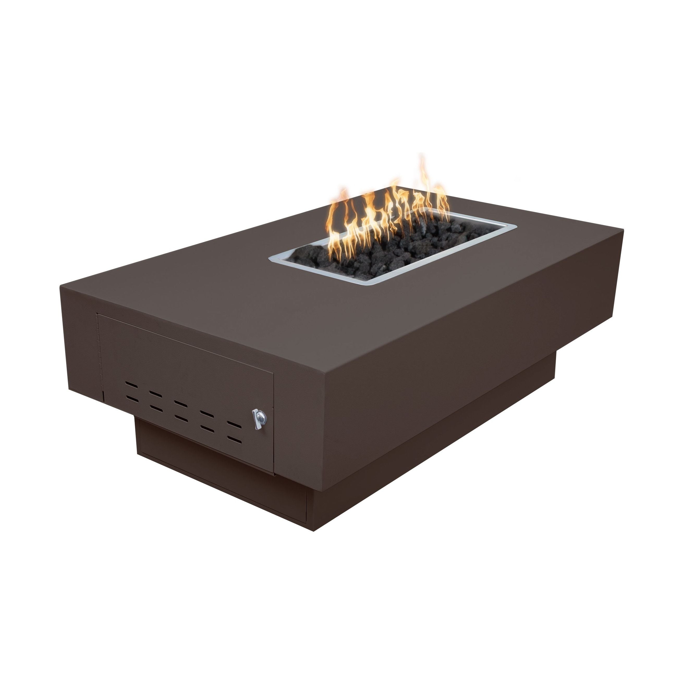 The Outdoor Plus San Juan Rectangular Metal Powder Coat Fire Table