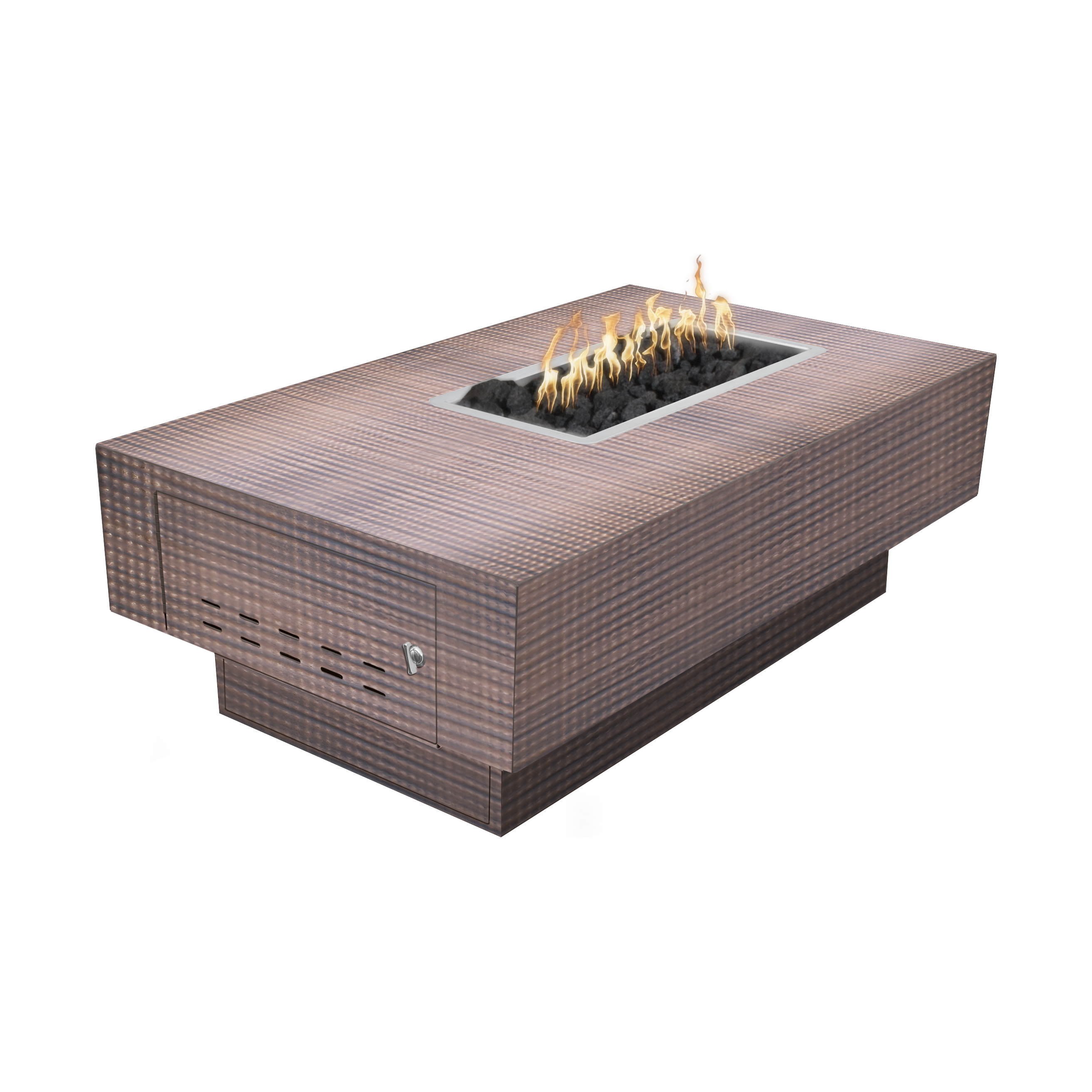 The Outdoor Plus San Juan Rectangular Metal Fire Table