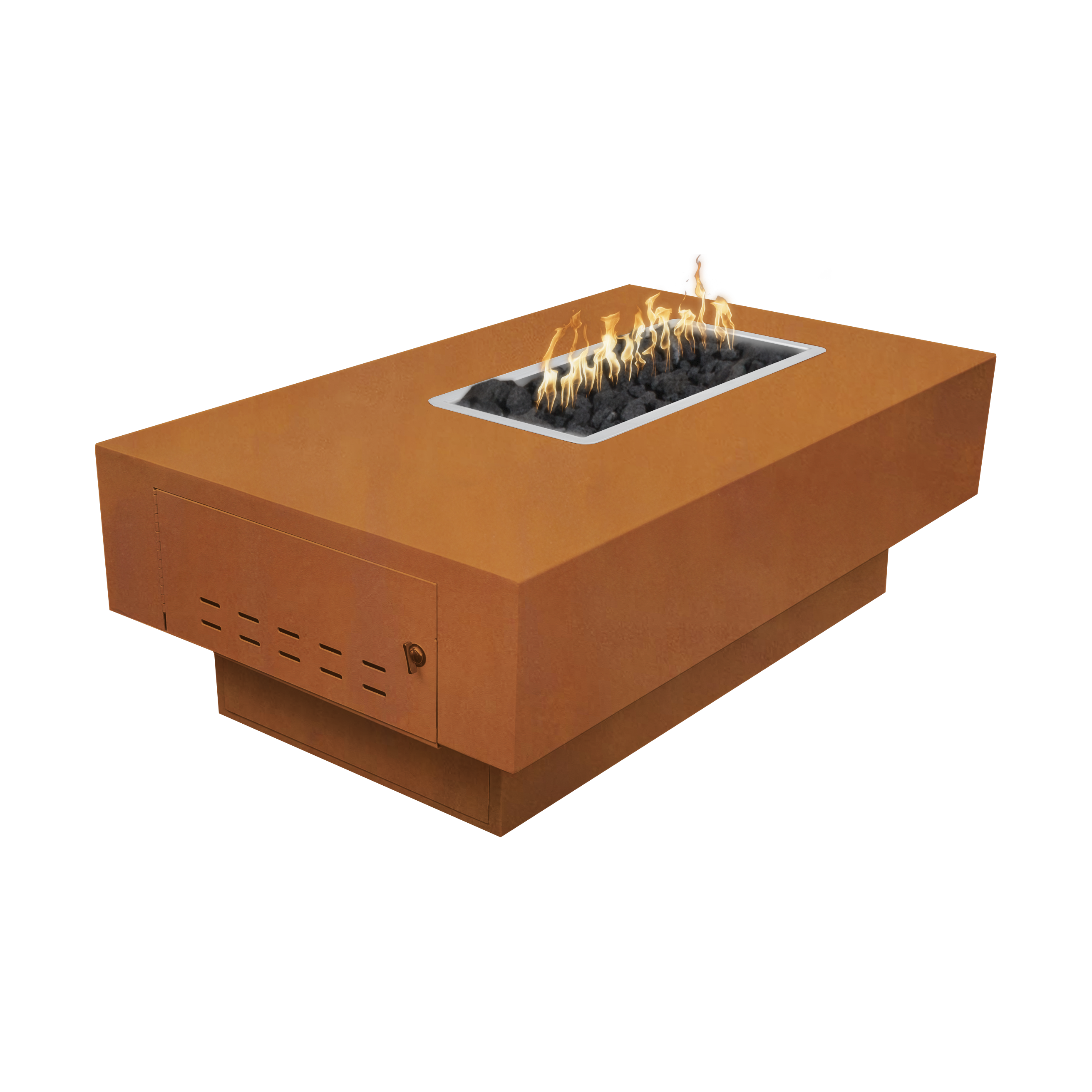 The Outdoor Plus San Juan Rectangular Metal Fire Table