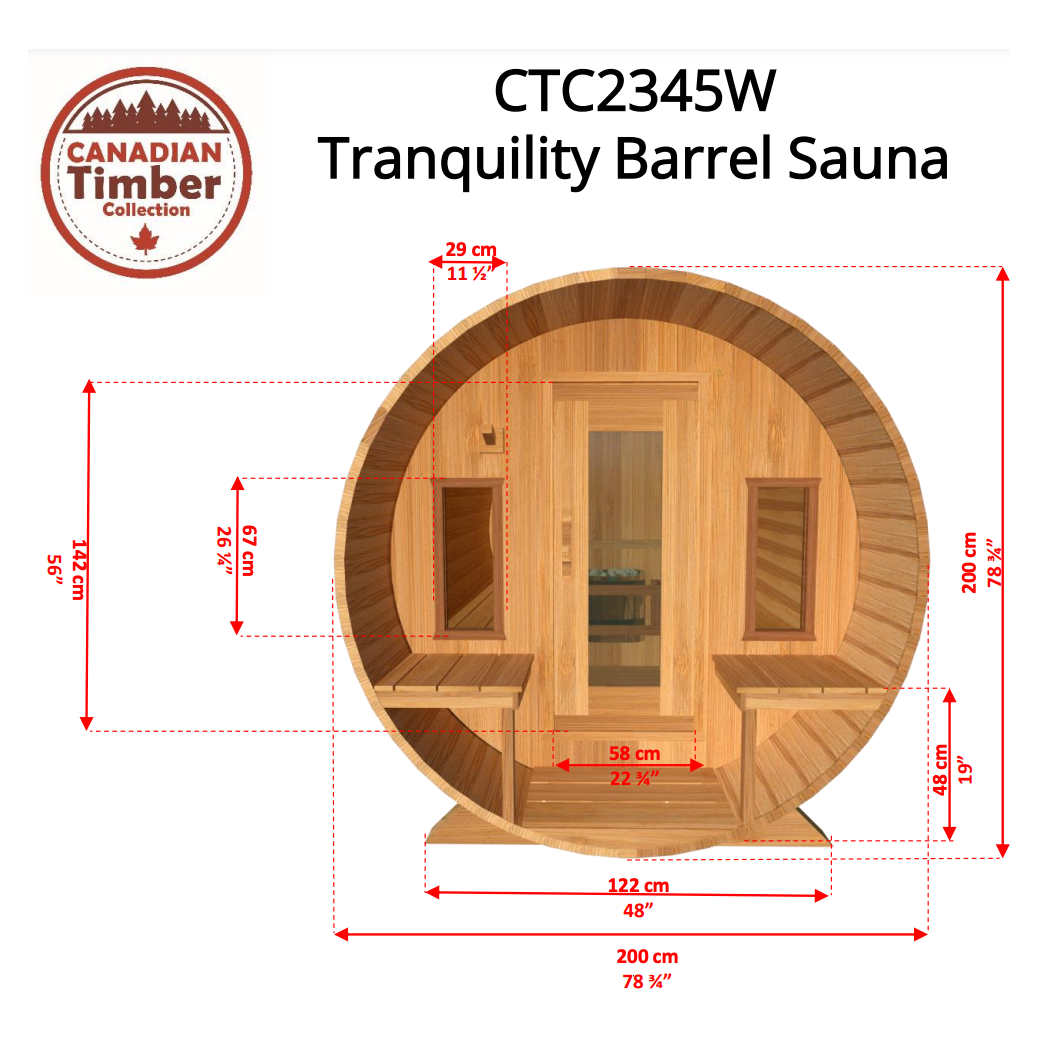 Dundalk Leisurecraft CT Tranquility Barrel Sauna