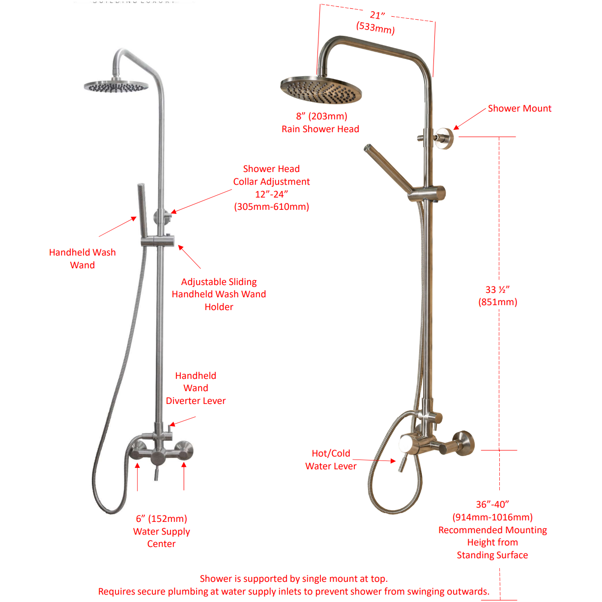 Dundalk Leisurecraft CT Premium Shower Hardware