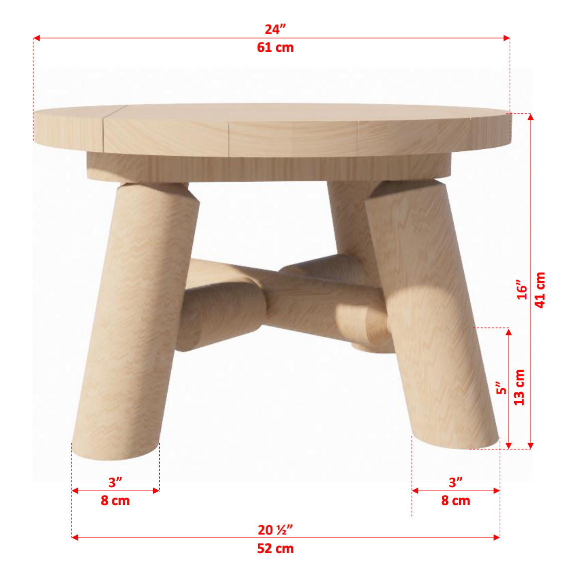 Dundalk Leisurecraft 24" Round End Table
