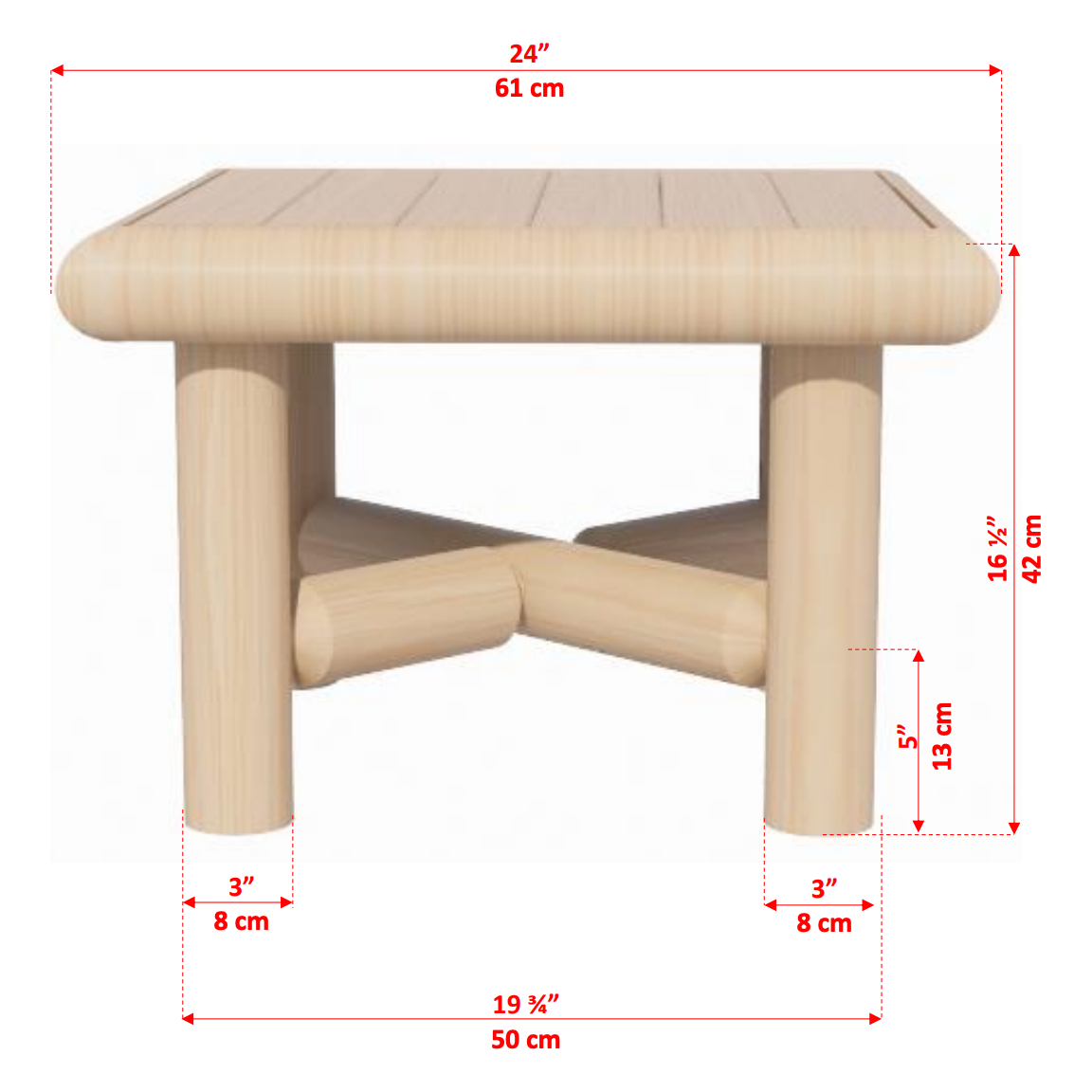 Dundalk Leisurecraft 24" Square End Table
