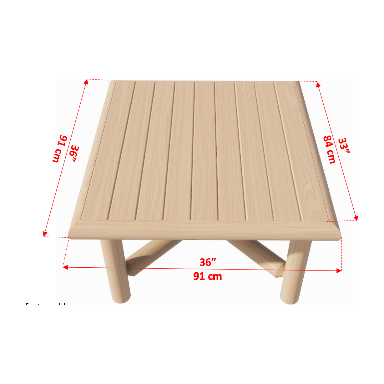 Dundalk Leisurecraft 36" Square Coffee Table