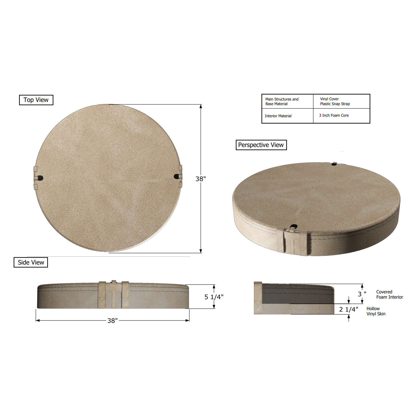 Dundalk Leisurecraft Insulated Vinyl Baltic Plunge Tub Cover