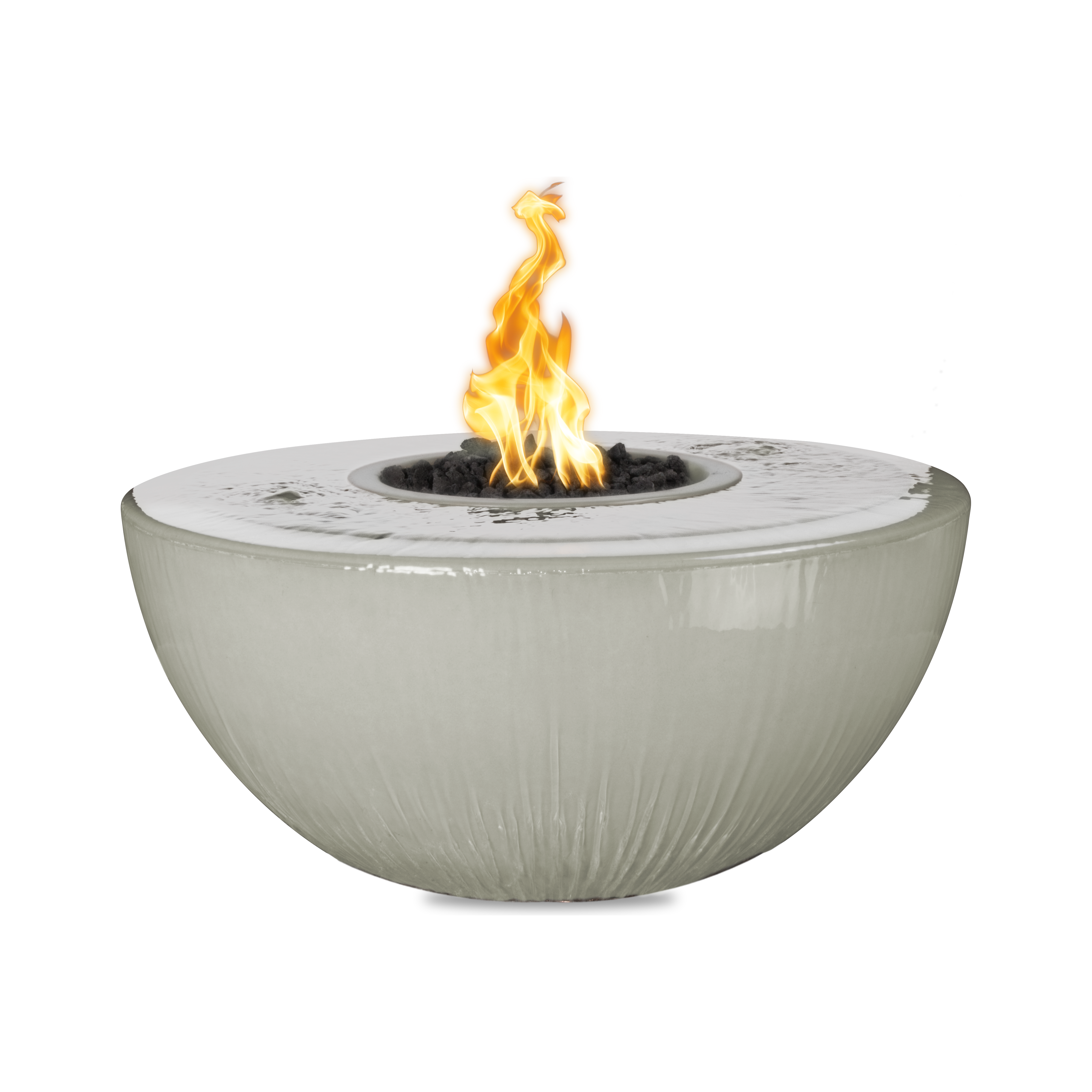 The Outdoor Plus 38" Sedona GFRC Concrete Fire & Water Bowl – 360° Spill