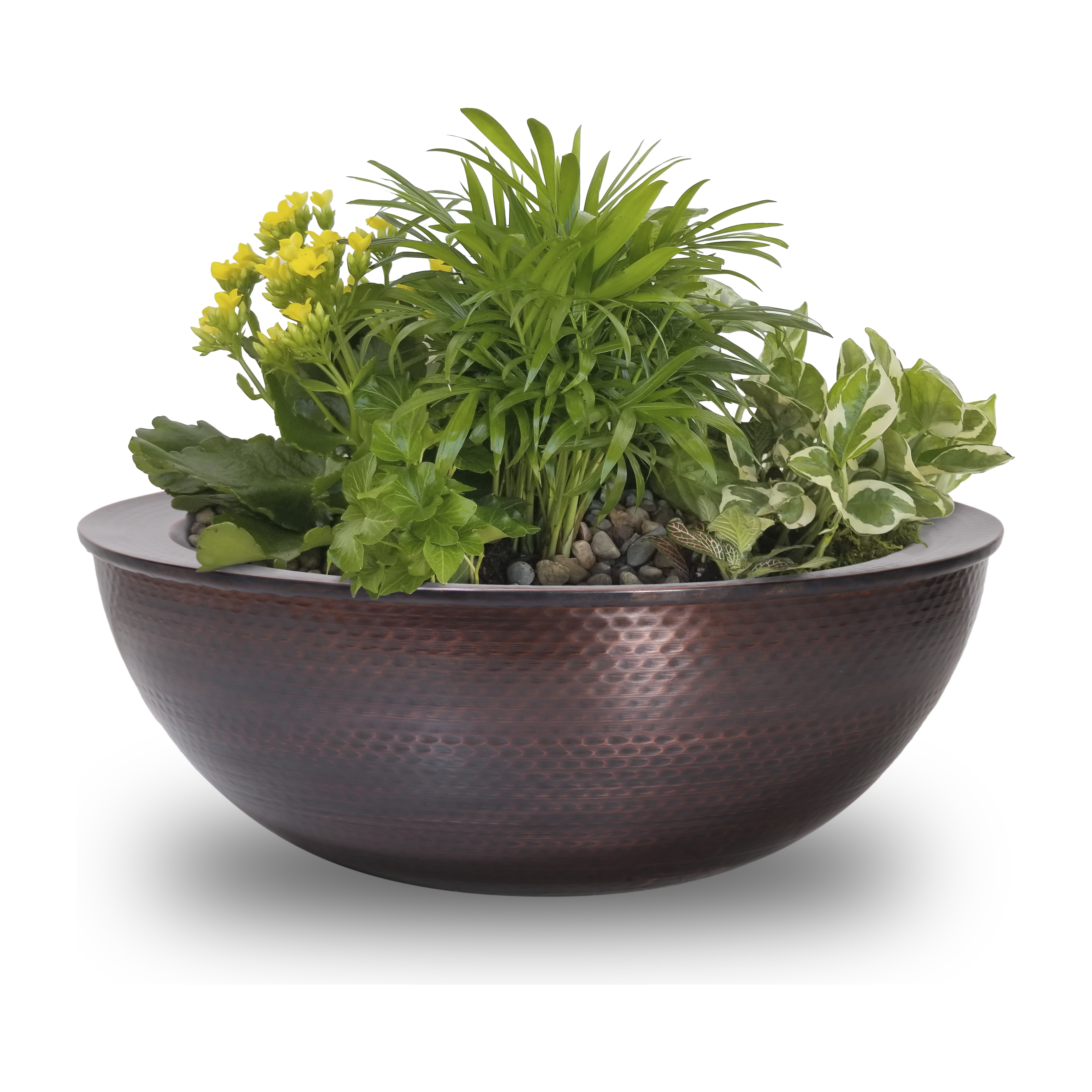 The Outdoor Plus Sedona 27" Hammered Copper Planter Bowl