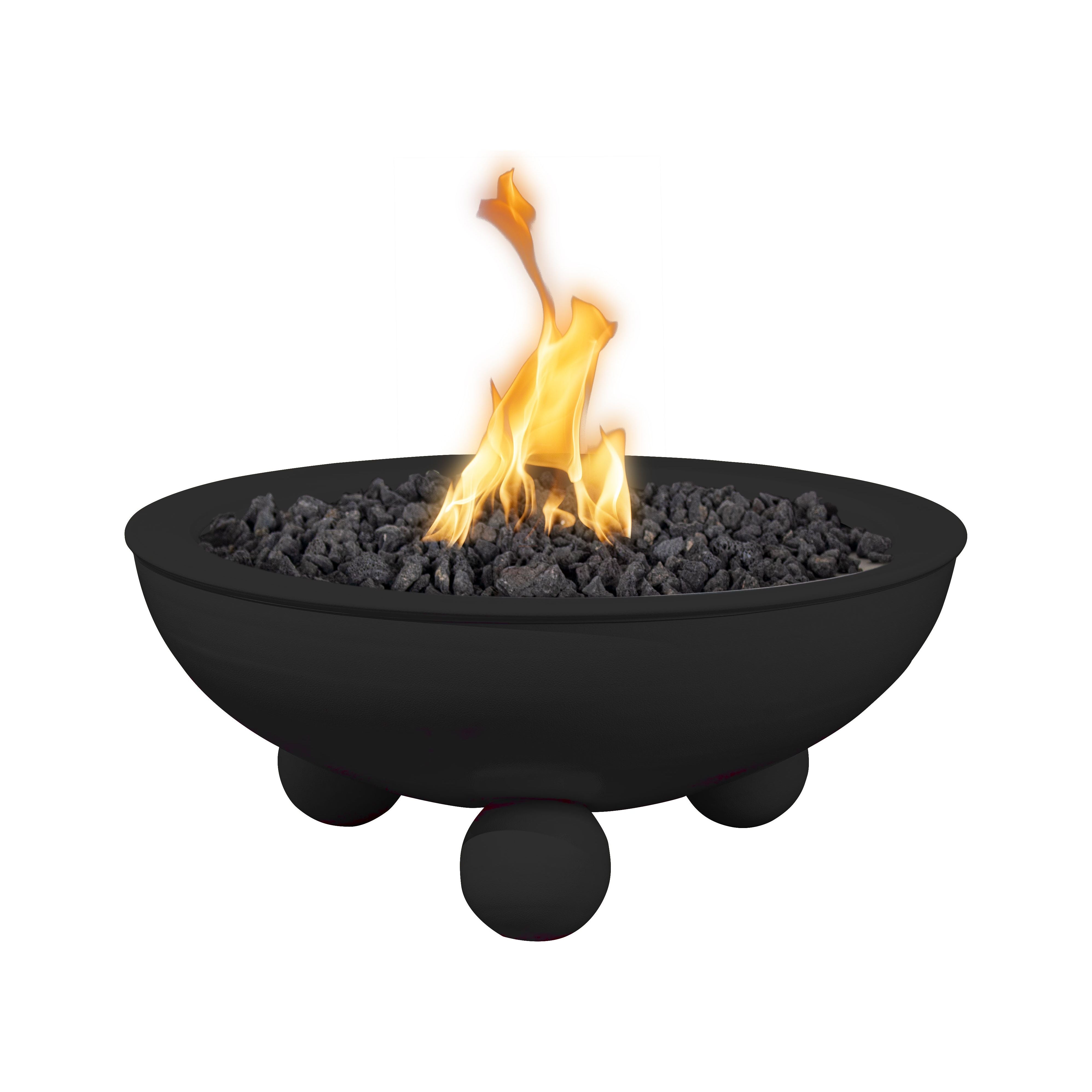 The Outdoor Plus Sedona Powder Coated Metal Fire Bowl with Round Legs