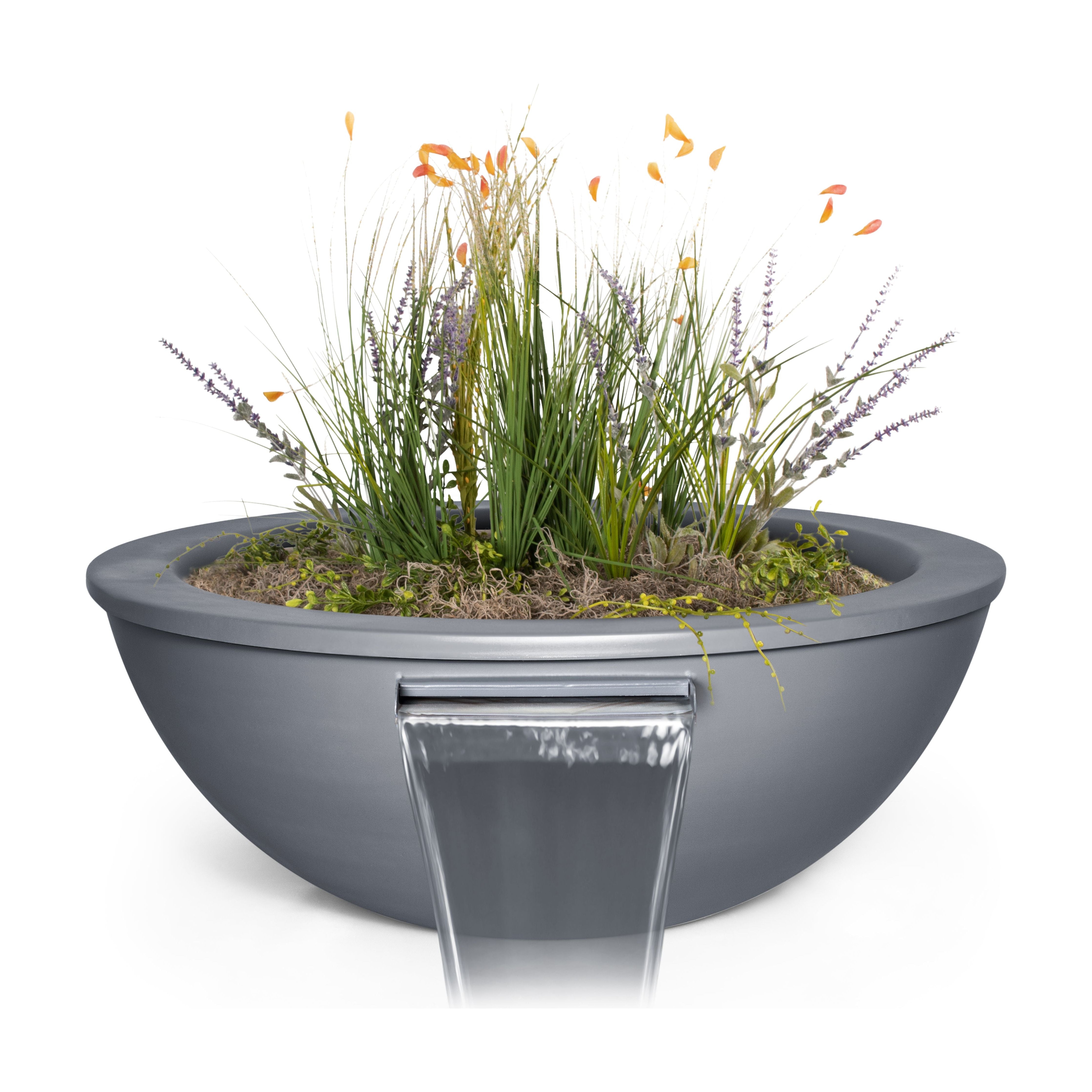 The Outdoor Plus Sedona Powder Coated Metal Planter & Water Bowl