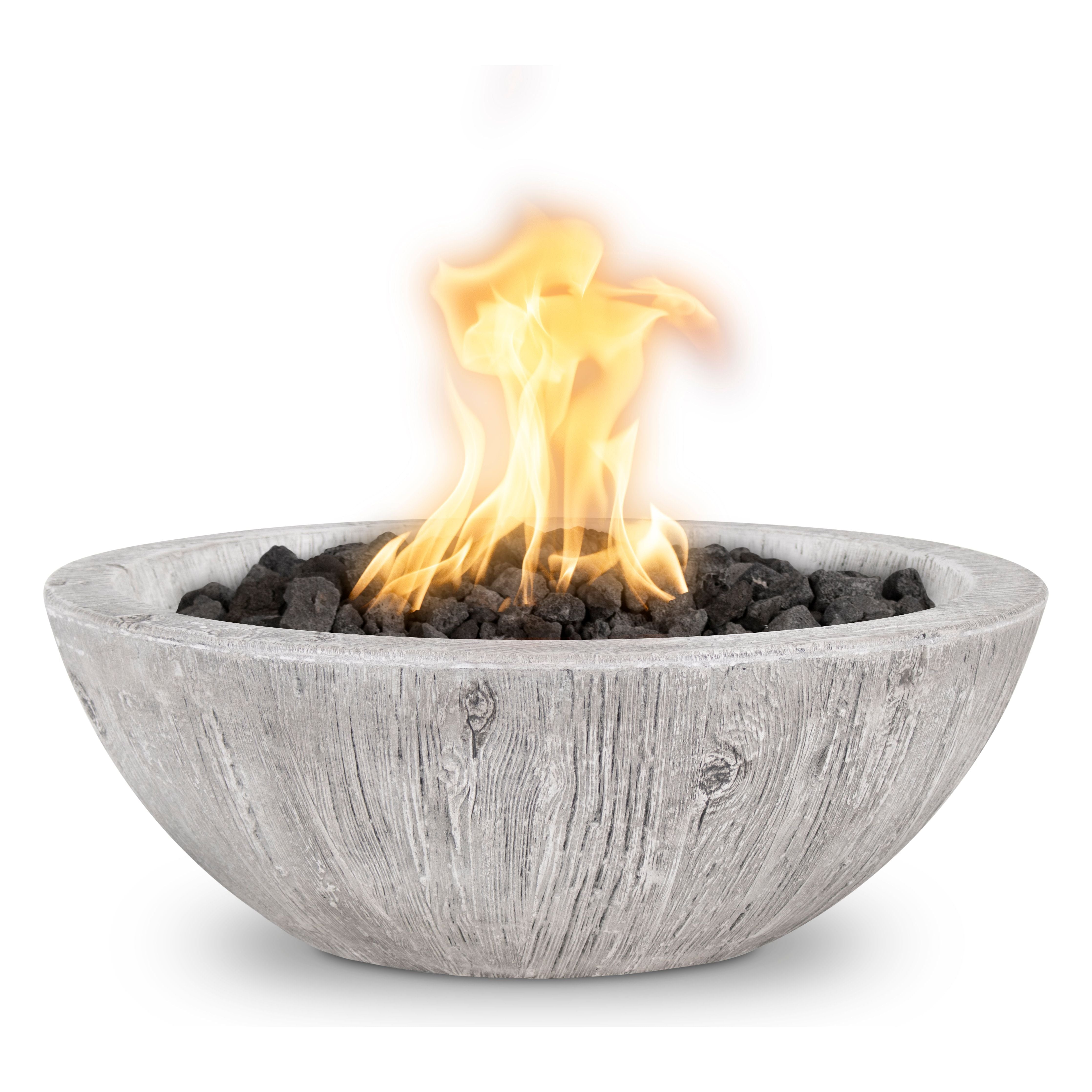 The Outdoor Plus Sedona Wood Grain Concrete Fire Bowl