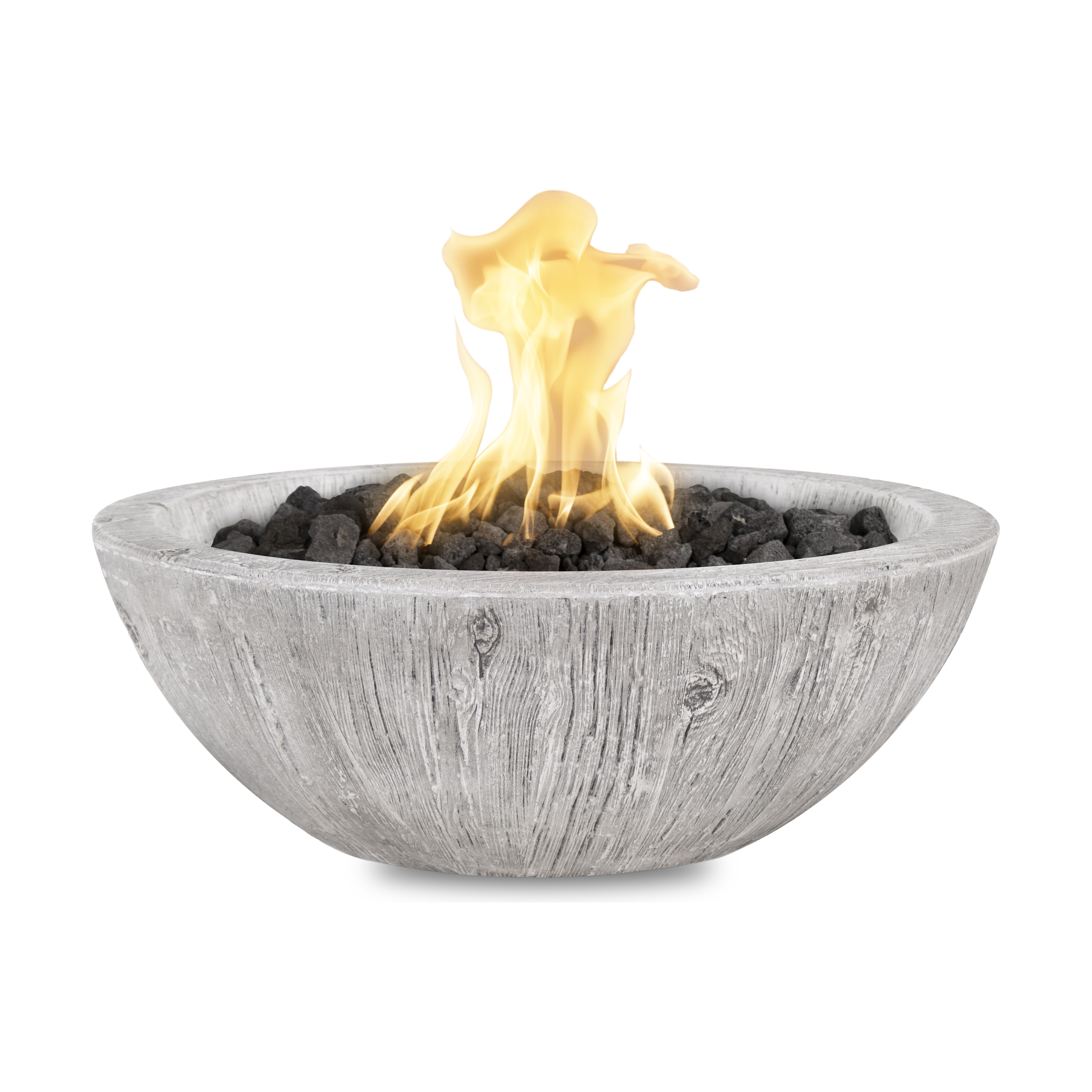 The Outdoor Plus Sedona Wood Grain Concrete Fire Bowl