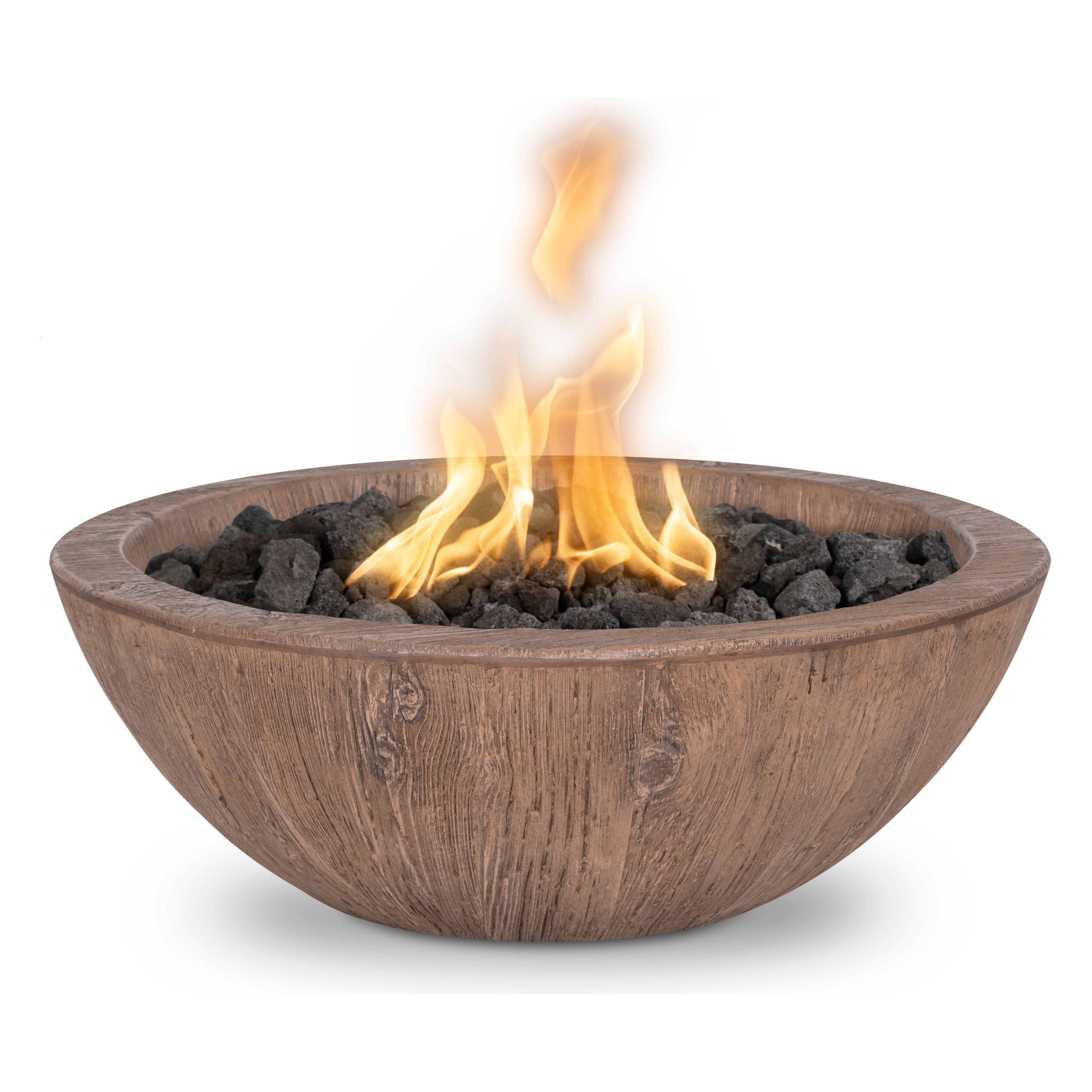 The Outdoor Plus Sedona Wood Grain Concrete Fire Bowl