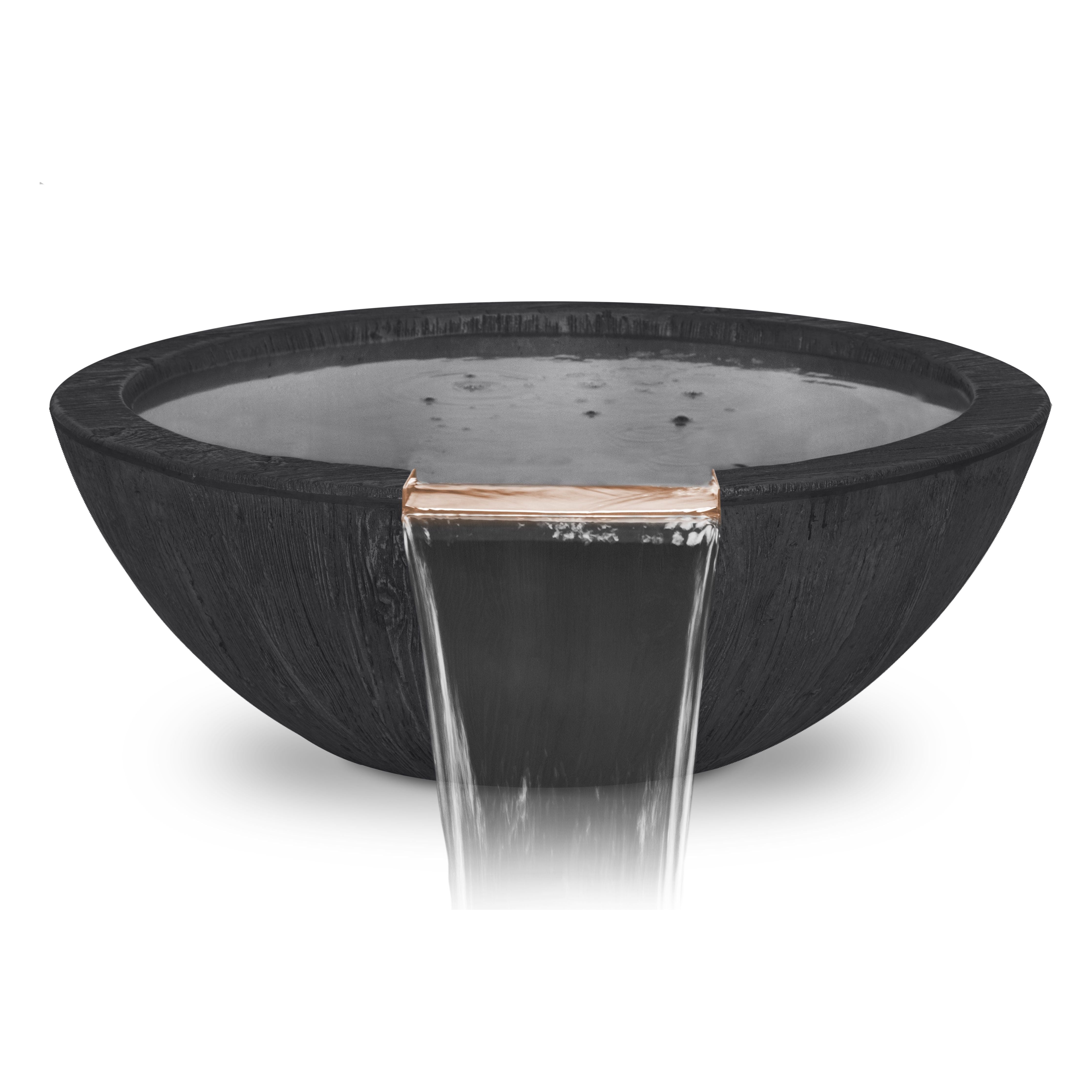 The Outdoor Plus Sedona Wood Grain GFRC Concrete Water Bowl
