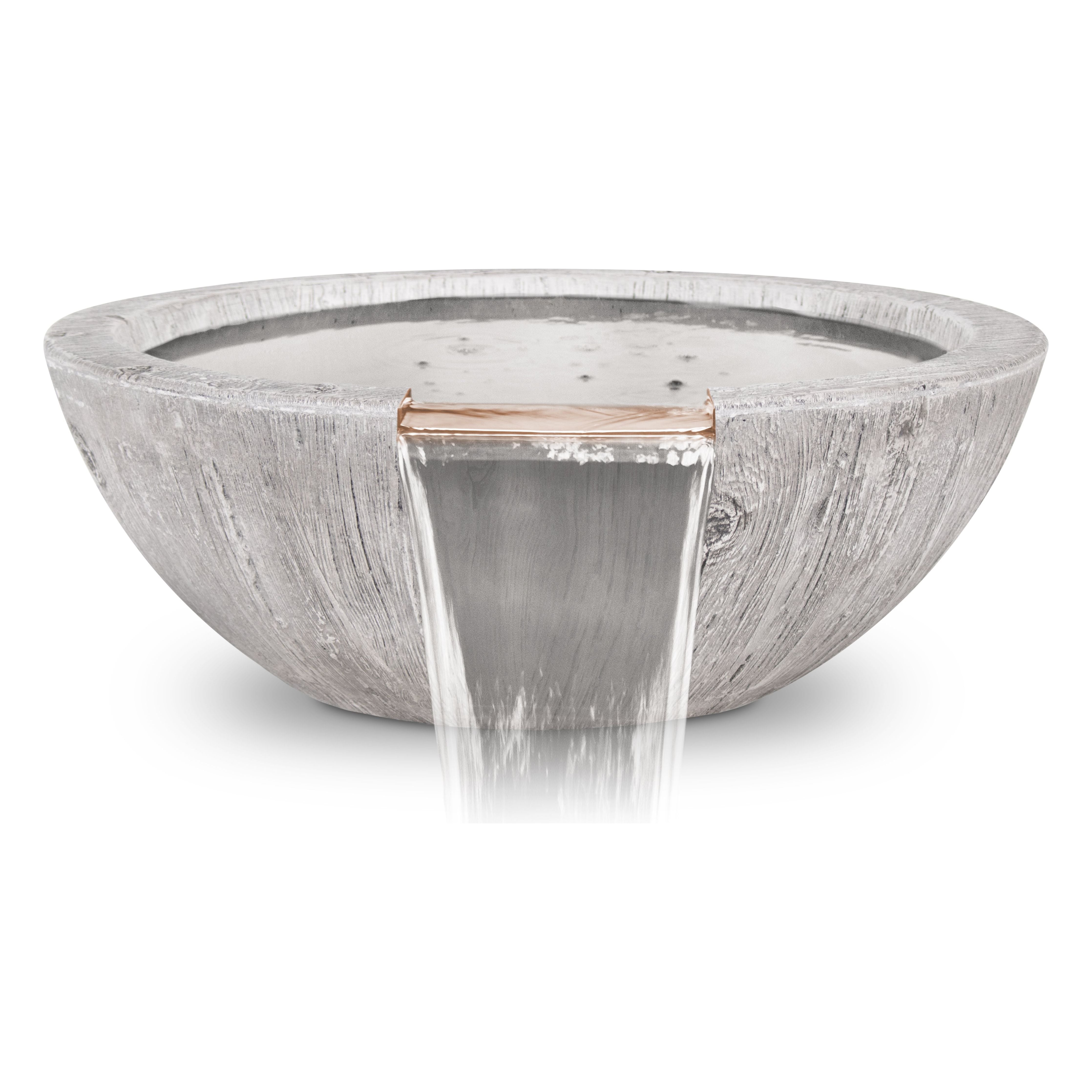 The Outdoor Plus Sedona Wood Grain GFRC Concrete Water Bowl
