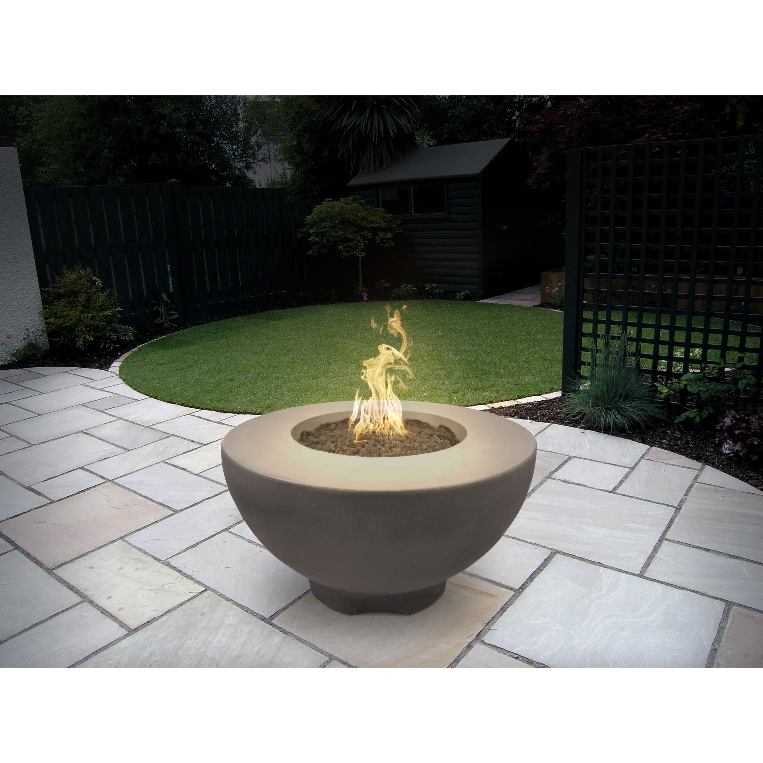 The Outdoor Plus Sienna 37" Round GFRC Concrete Fire Pit