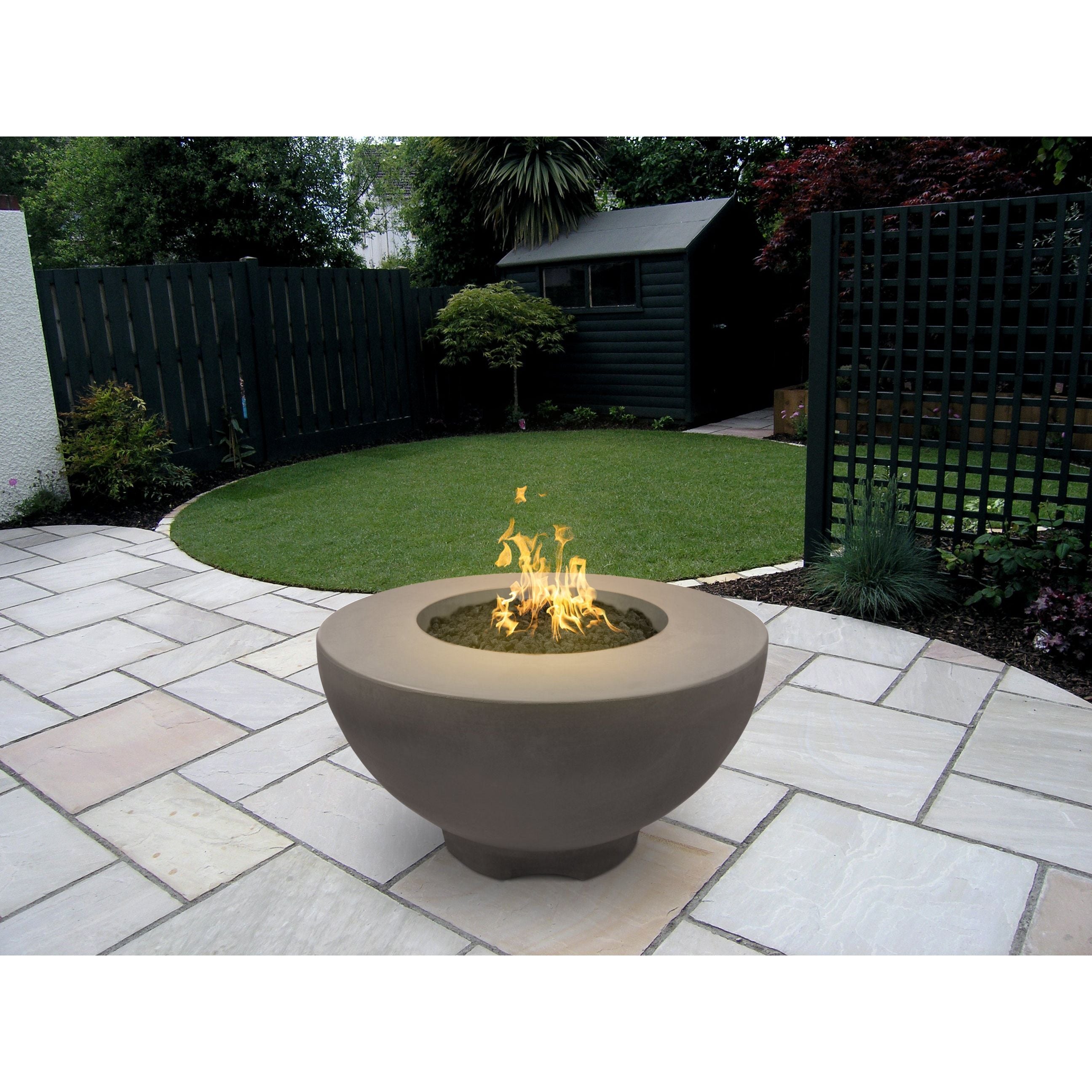 The Outdoor Plus Sienna 37" Round GFRC Concrete Fire Pit