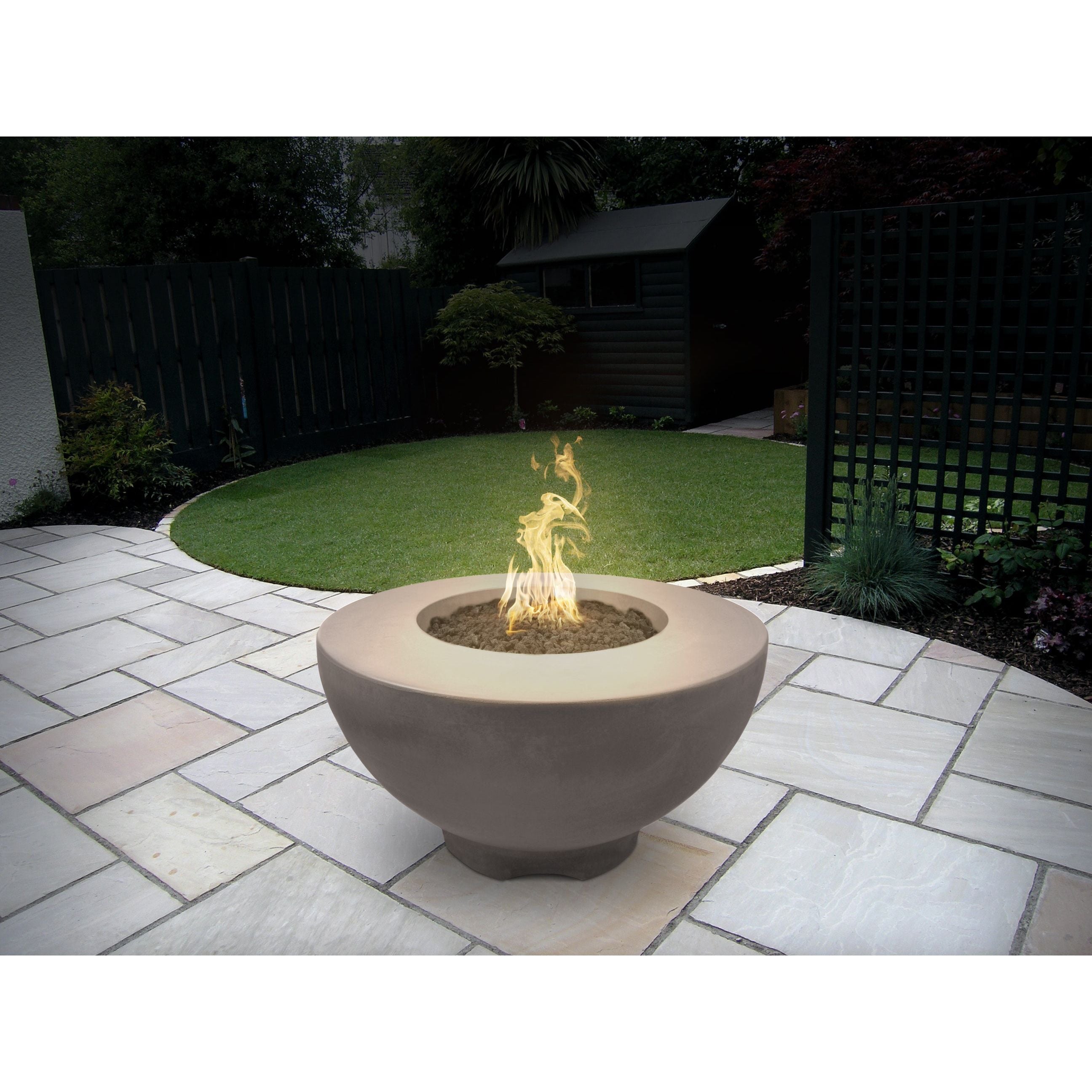 The Outdoor Plus Sienna 37" Round GFRC Concrete Fire Pit