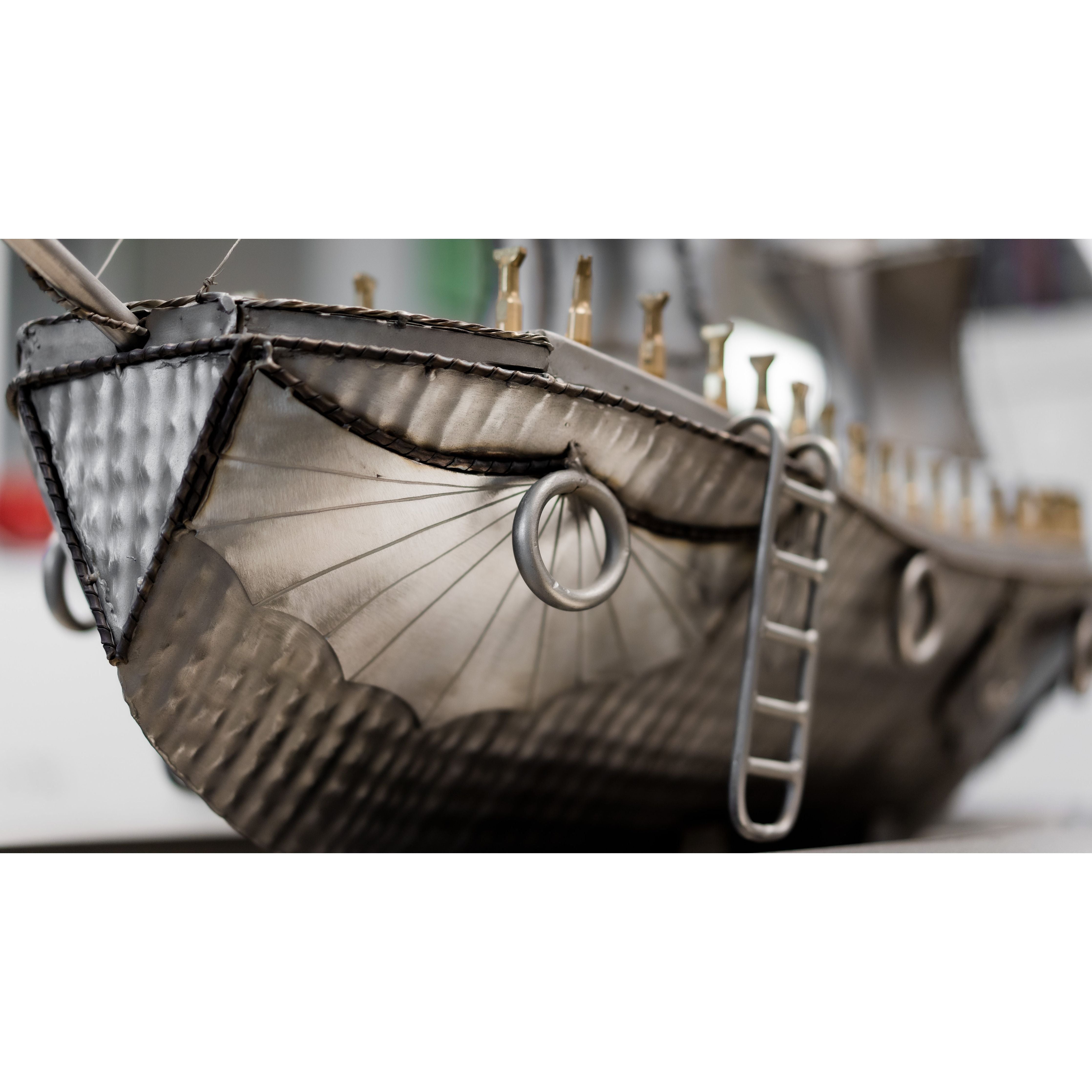 The Outdoor Plus La Pinta Stainless Steel Top & Powder Coated Metal Base Fire Pit